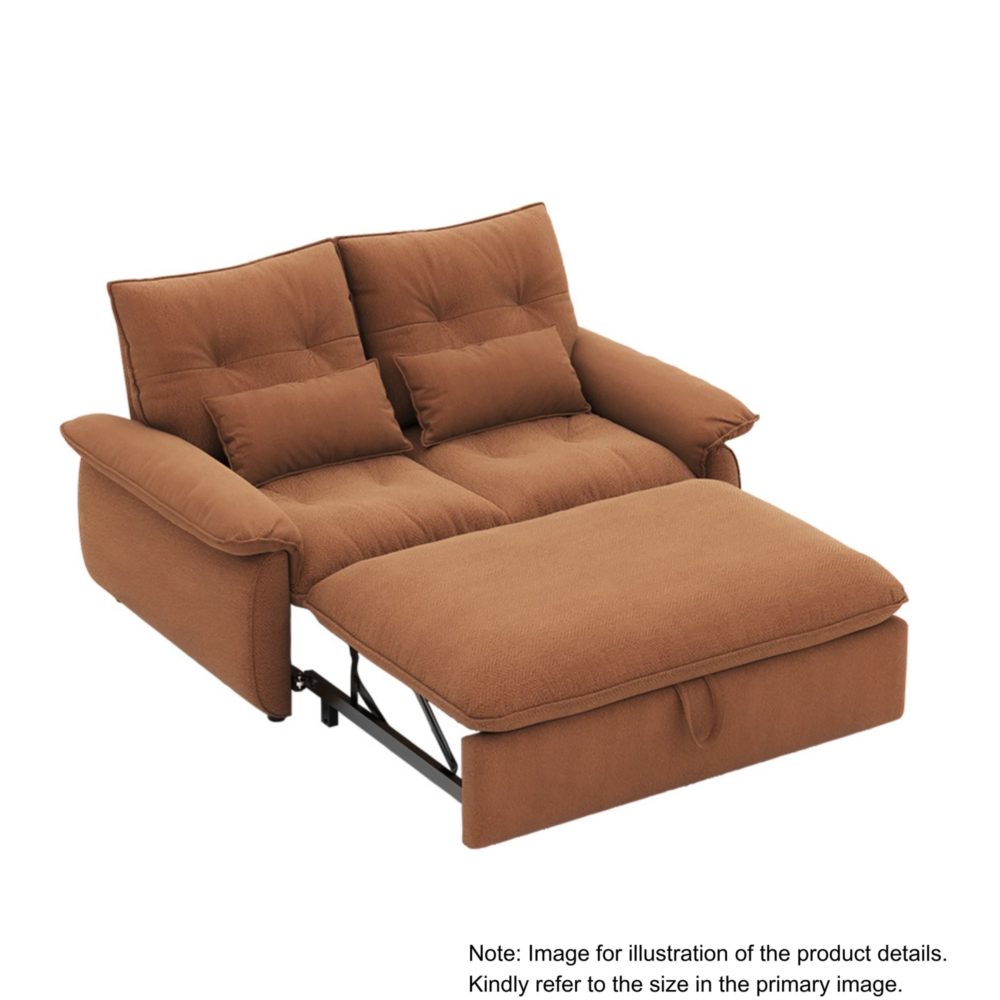 Linspire Rilla 3-Seater Sofa Bed, Linen-Look Fabric, Brown