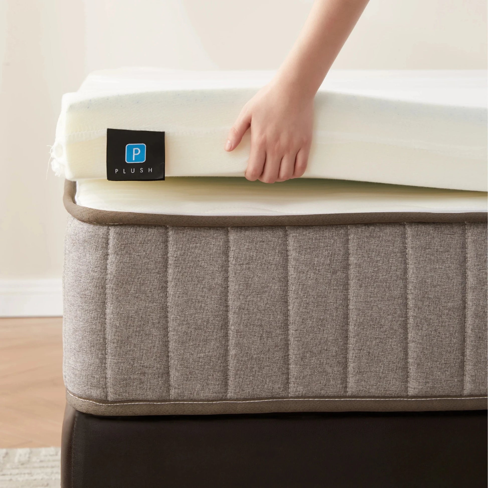 Lumo Cloud Memory Foam Mattress, Adjustable Firmness, White, Grey