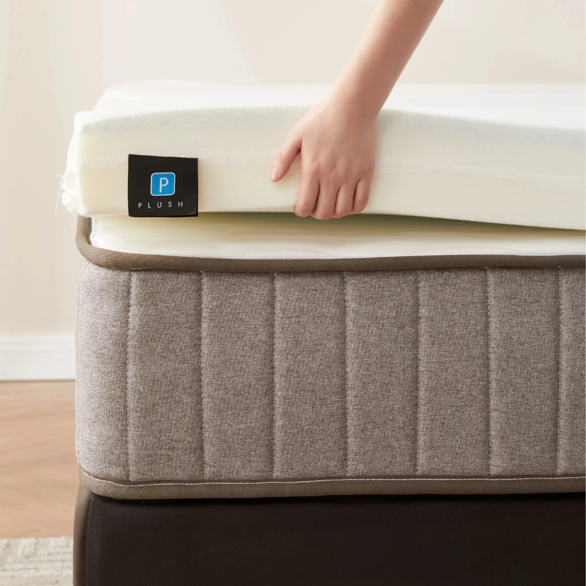 Lumo Cloud Memory Foam Mattress, Adjustable Firmness, White, Grey