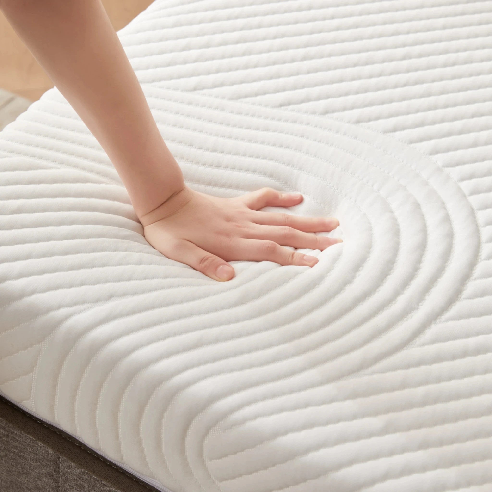 Lumo Cloud Memory Foam Mattress, Adjustable Firmness, White, Grey