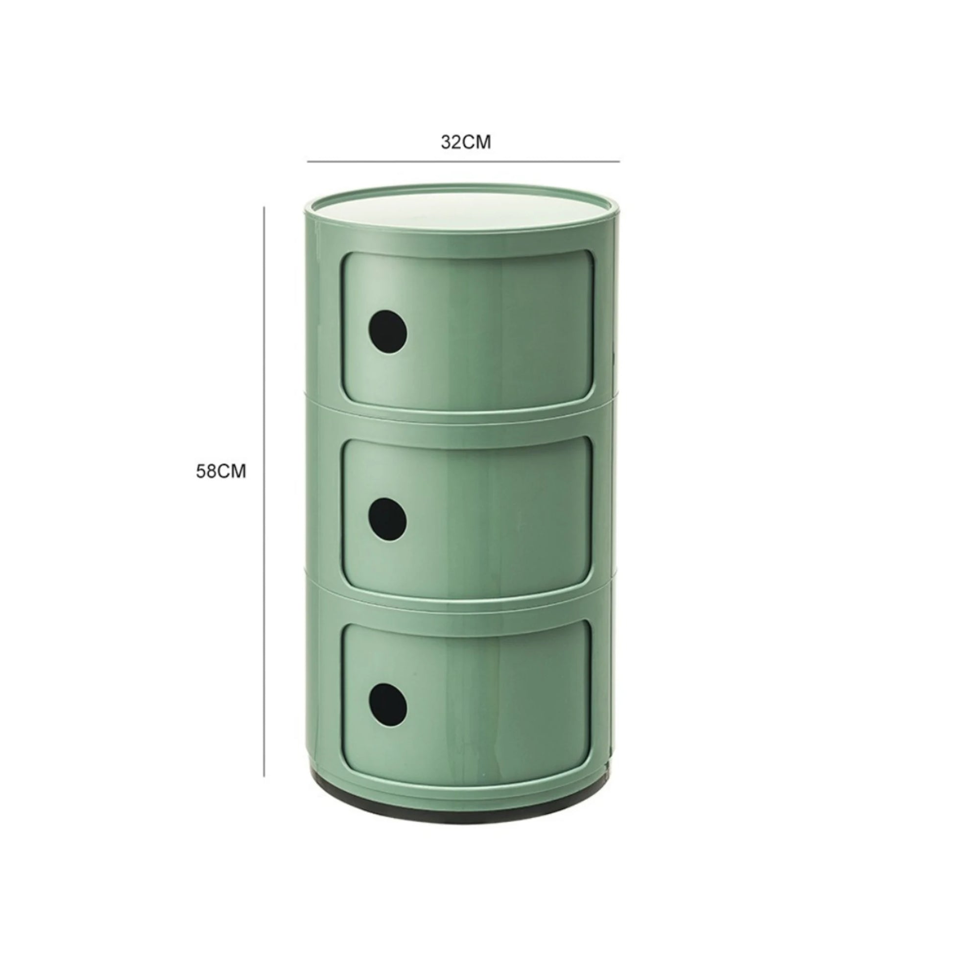 MODE Anna Ferrieri Componibili 3 Tier Storage Unit Replica, 32x58CM, Vintage Green