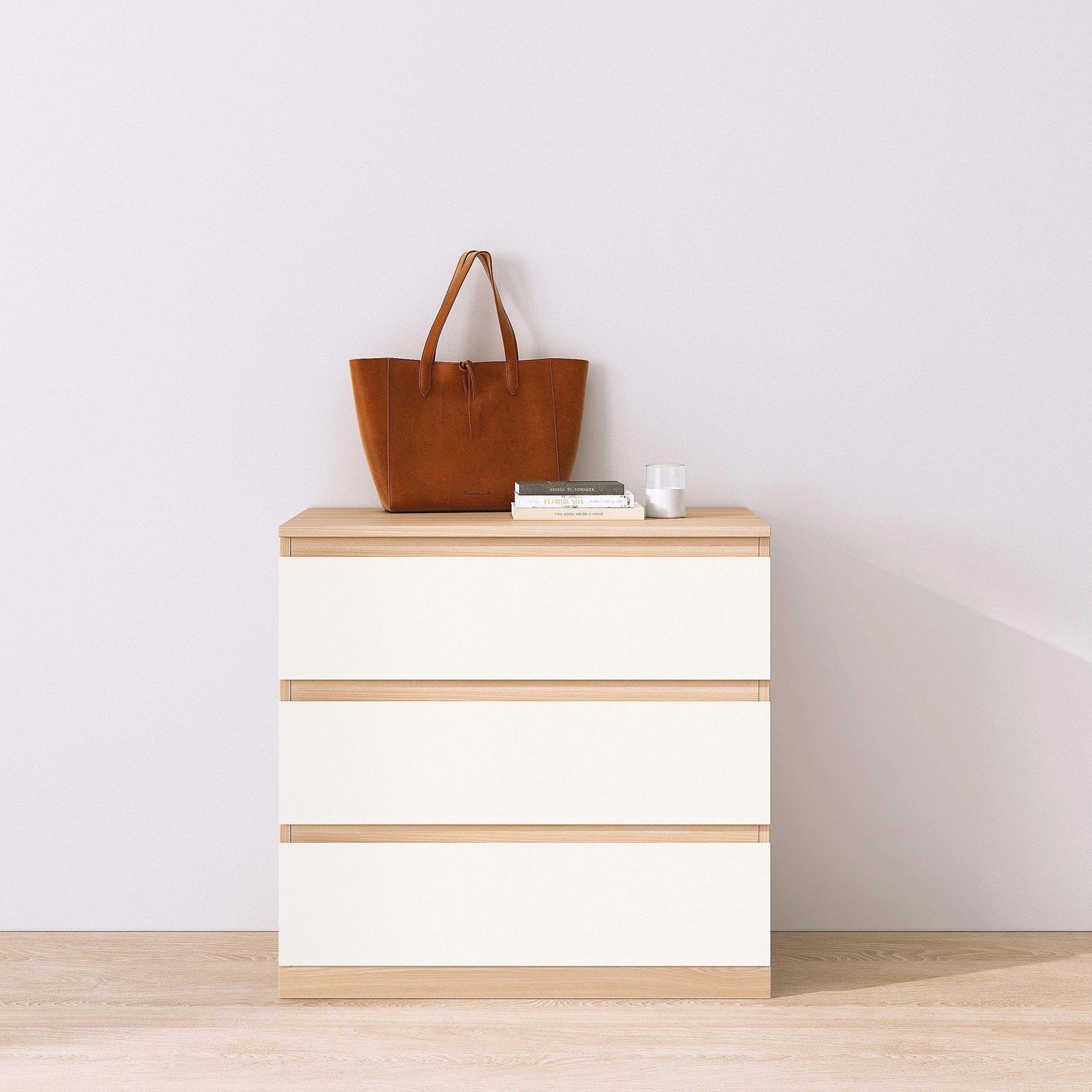 Loft Ensio Chest of 3 drawers, White & Natural Wood