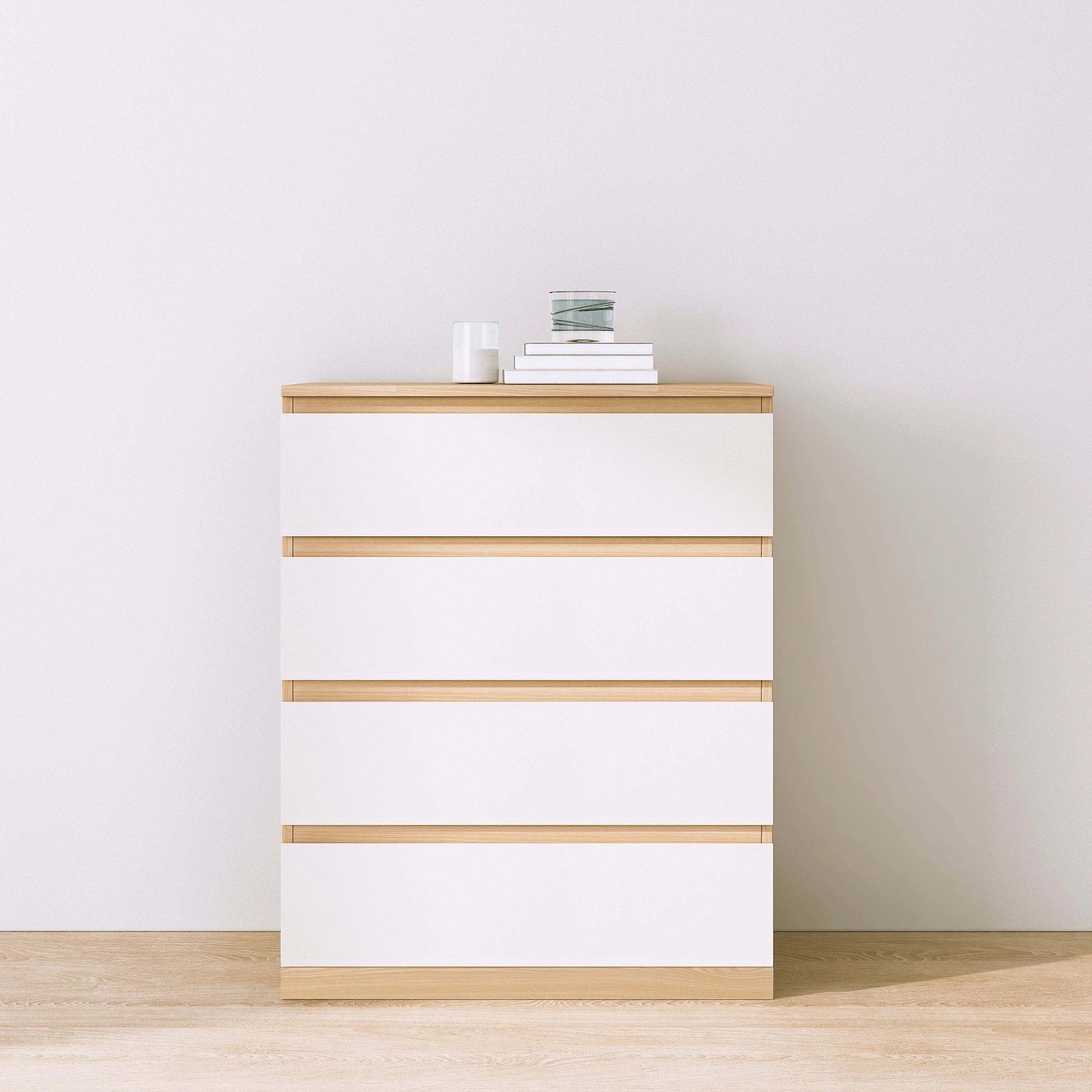 Loft Ensio Chest of 4 drawers, White & Natural Wood