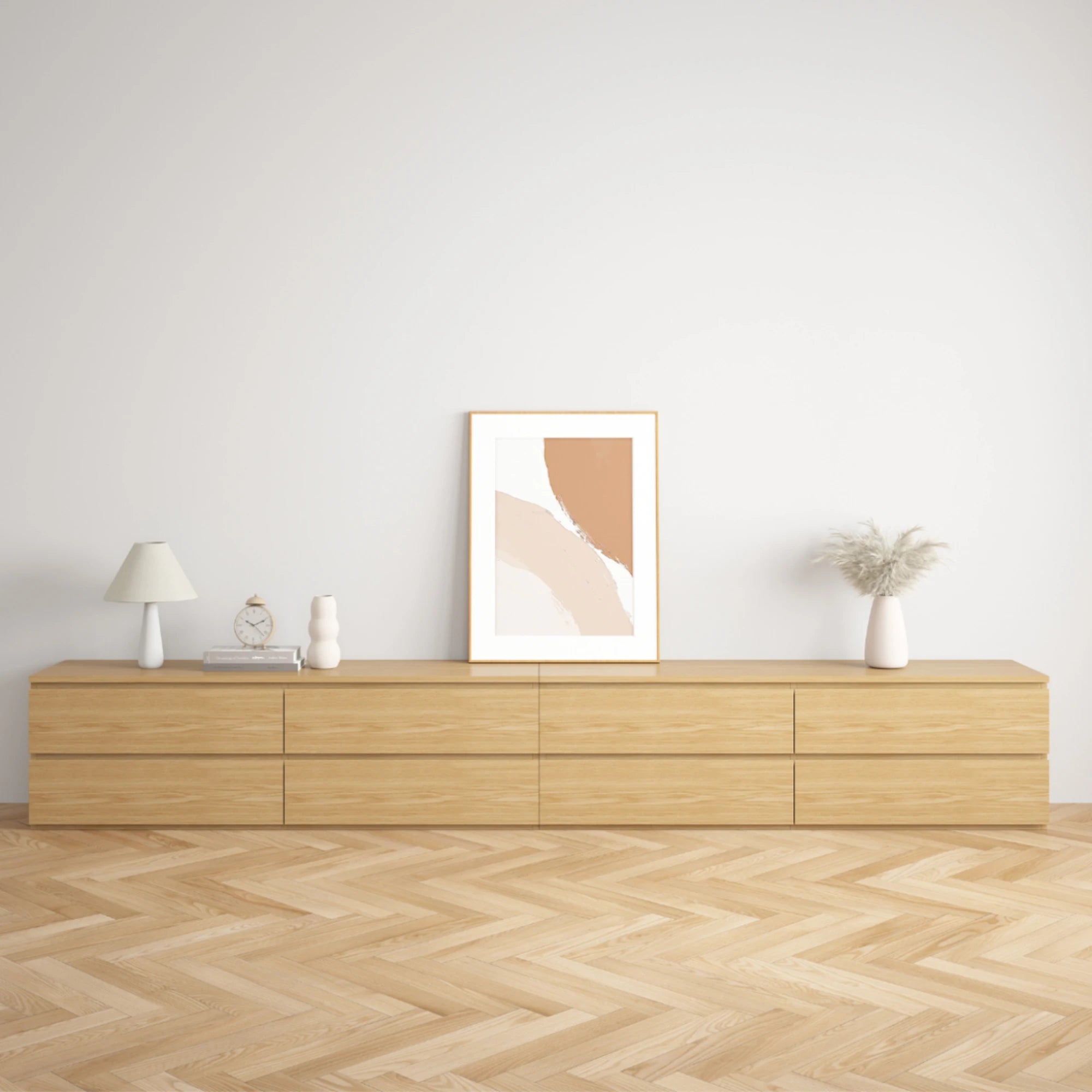 Loft Ensio Entertainment Unit, 320cm, Natural Wood