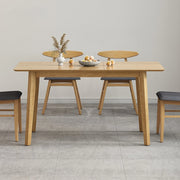 Loft Hansan Extendable Dining Table with 4 chairs, Natural Wood