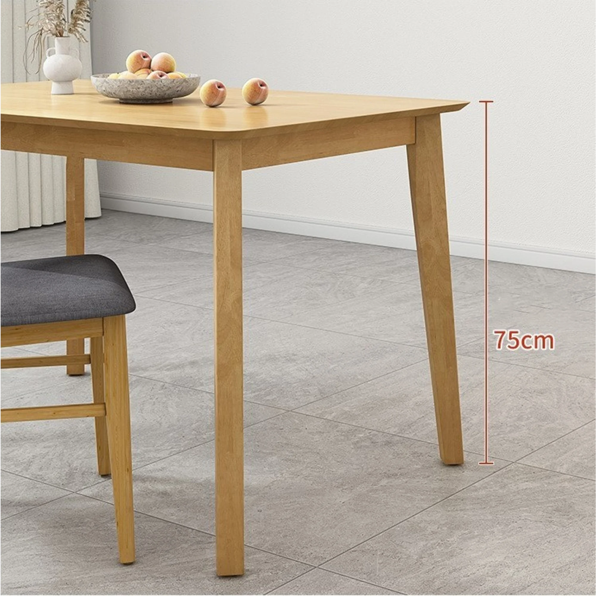 Loft Hansan Extendable Dining Table with 4 chairs, Natural Wood