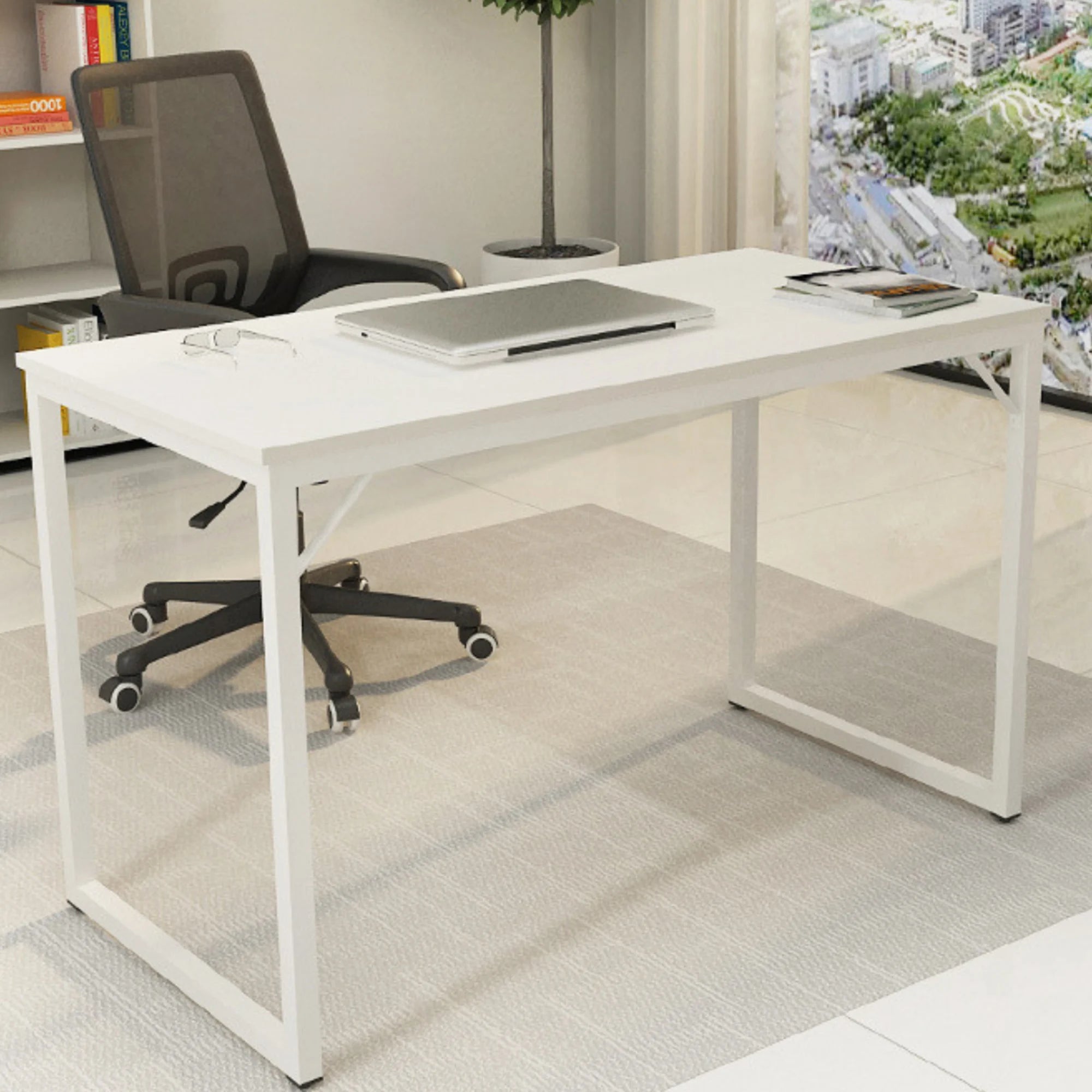 Loft Newton Steel Frame Desk, 120cm, White