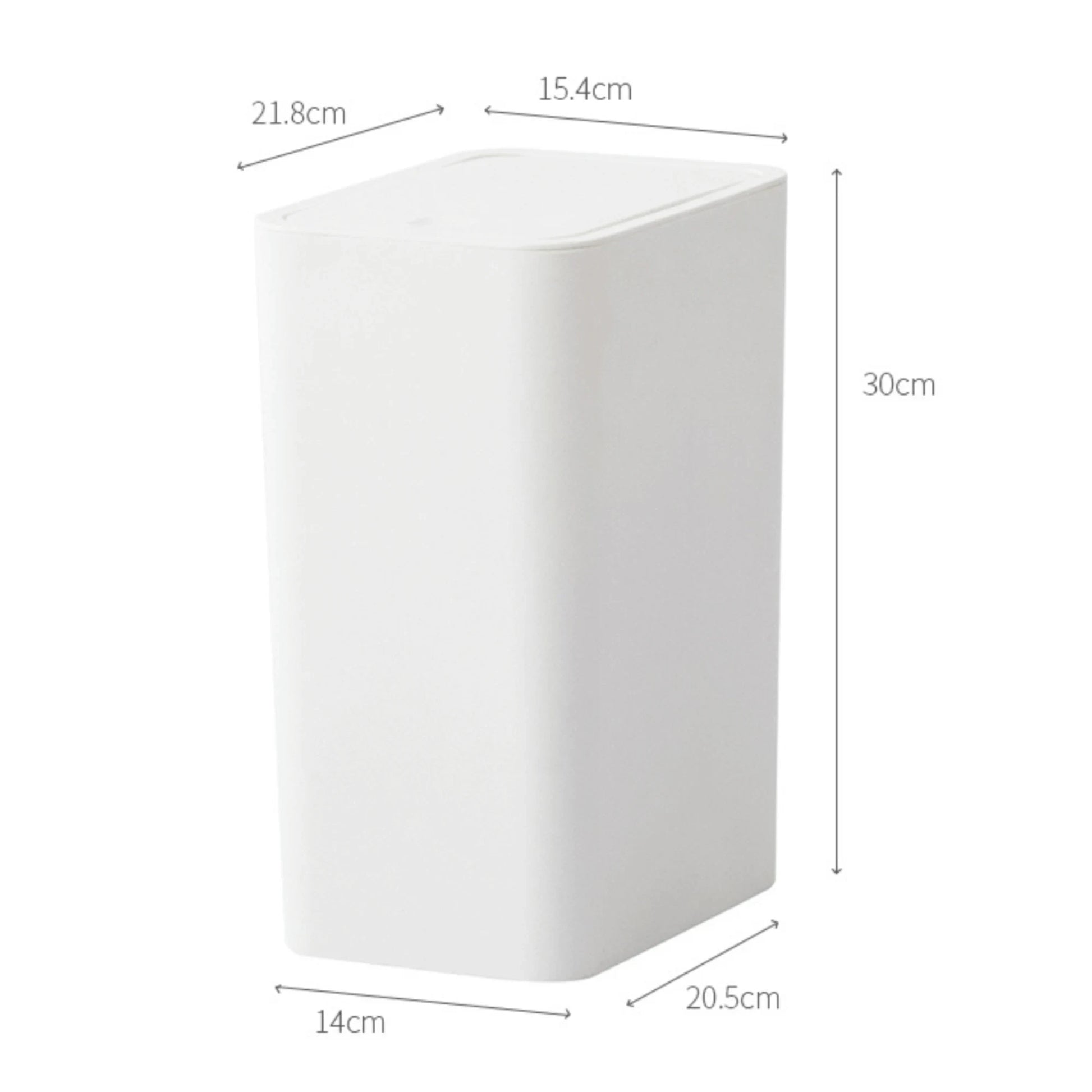 Zenlife Ridge Press-to-Open Rubbish Bin, 8.5L