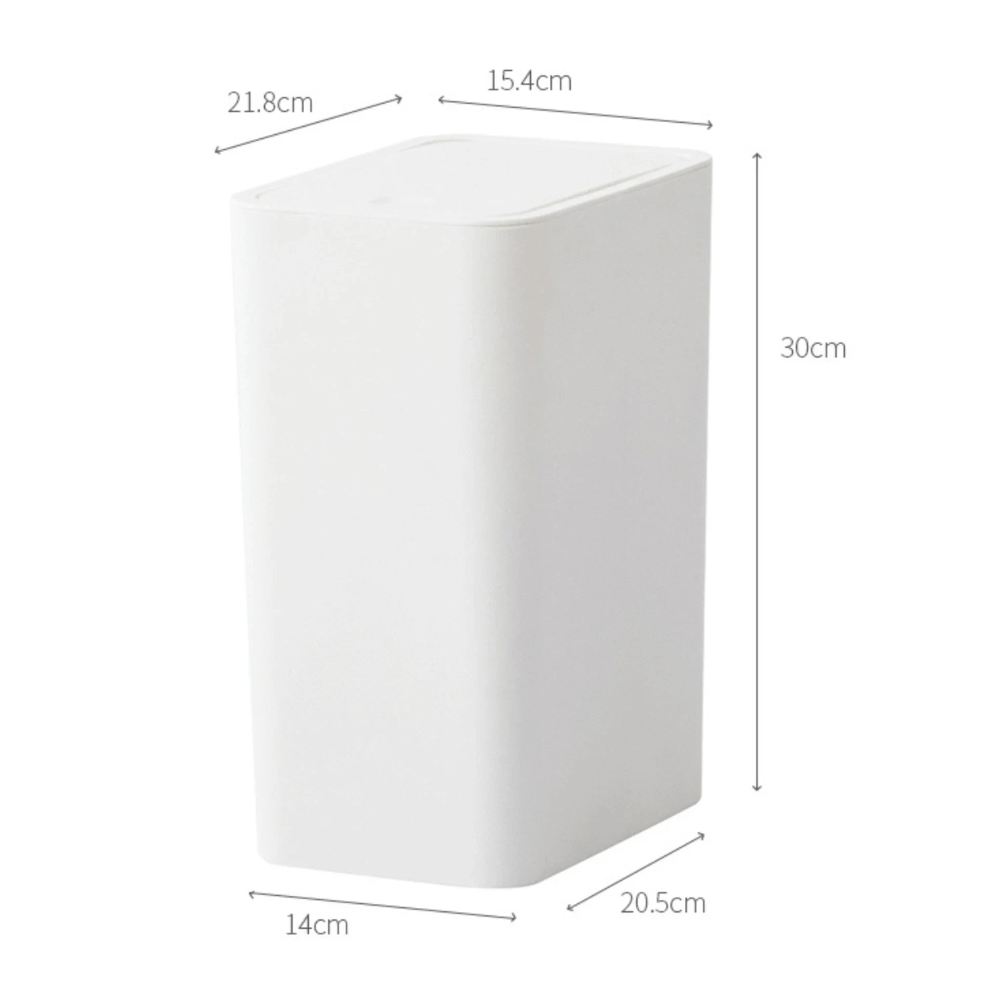 Zenlife Ridge Press-to-Open Rubbish Bin, 8.5L