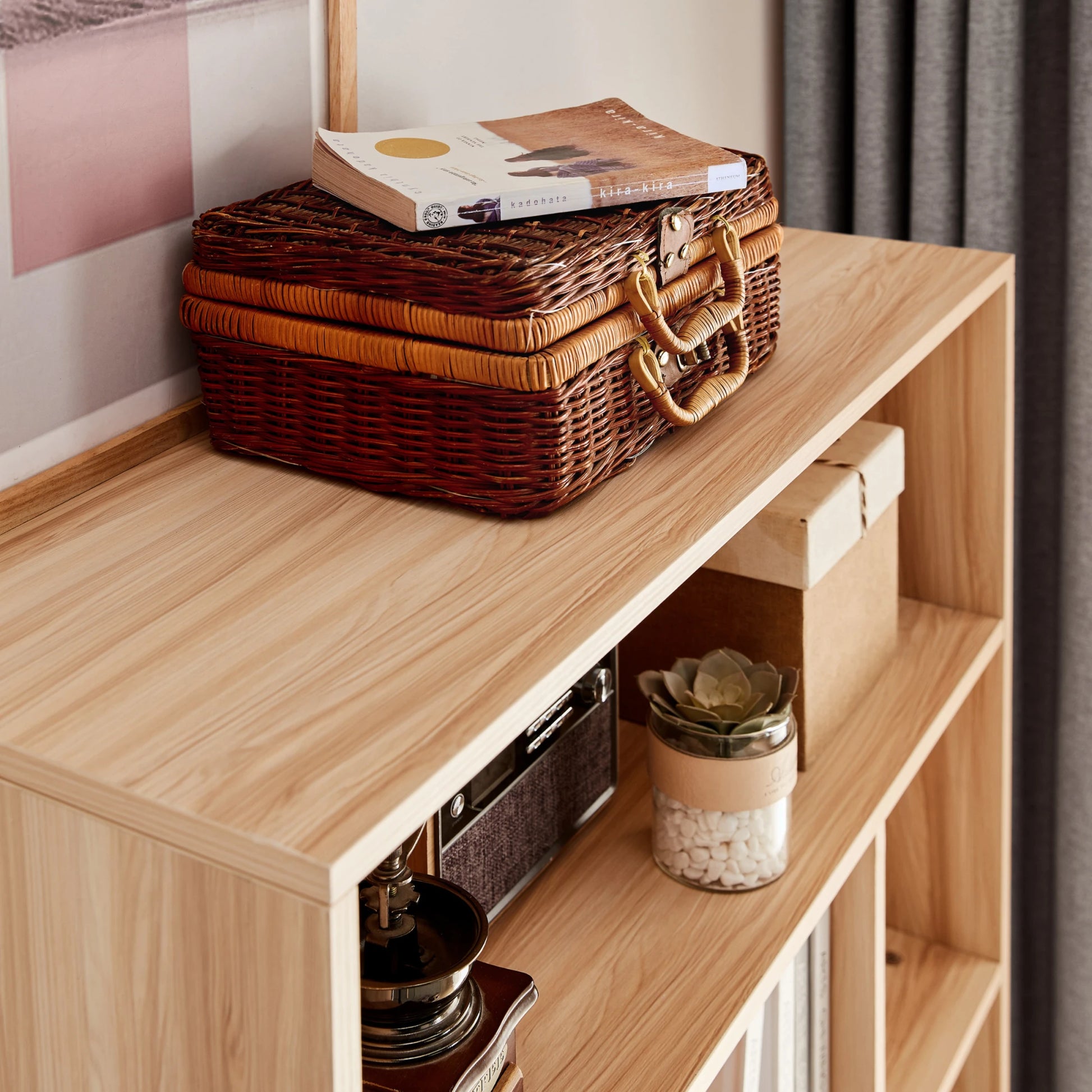 Linspire Noble Bookcase, Natural Wood, 80x29x179cm