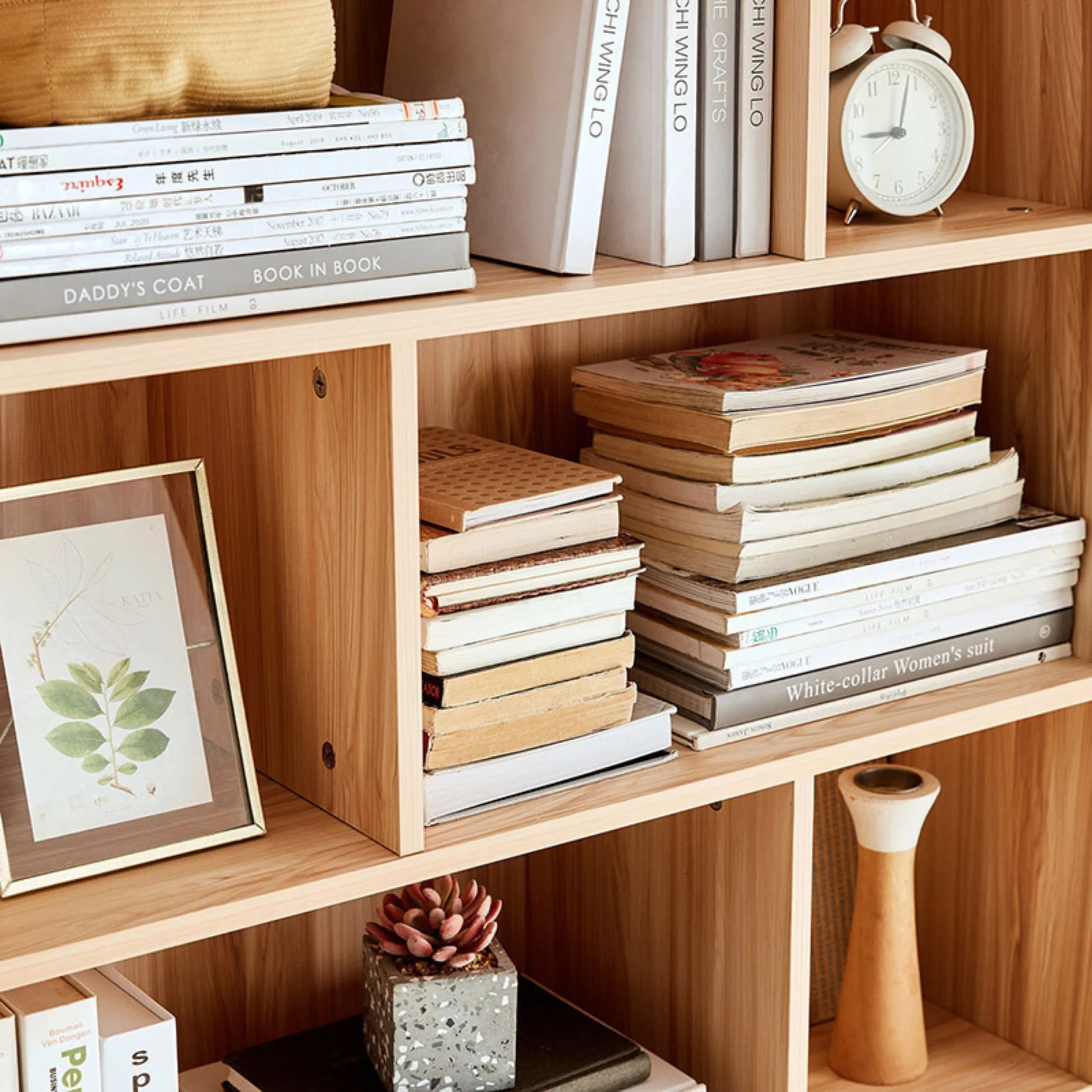 Linspire Noble Bookcase, Natural Wood, 80x29x179cm