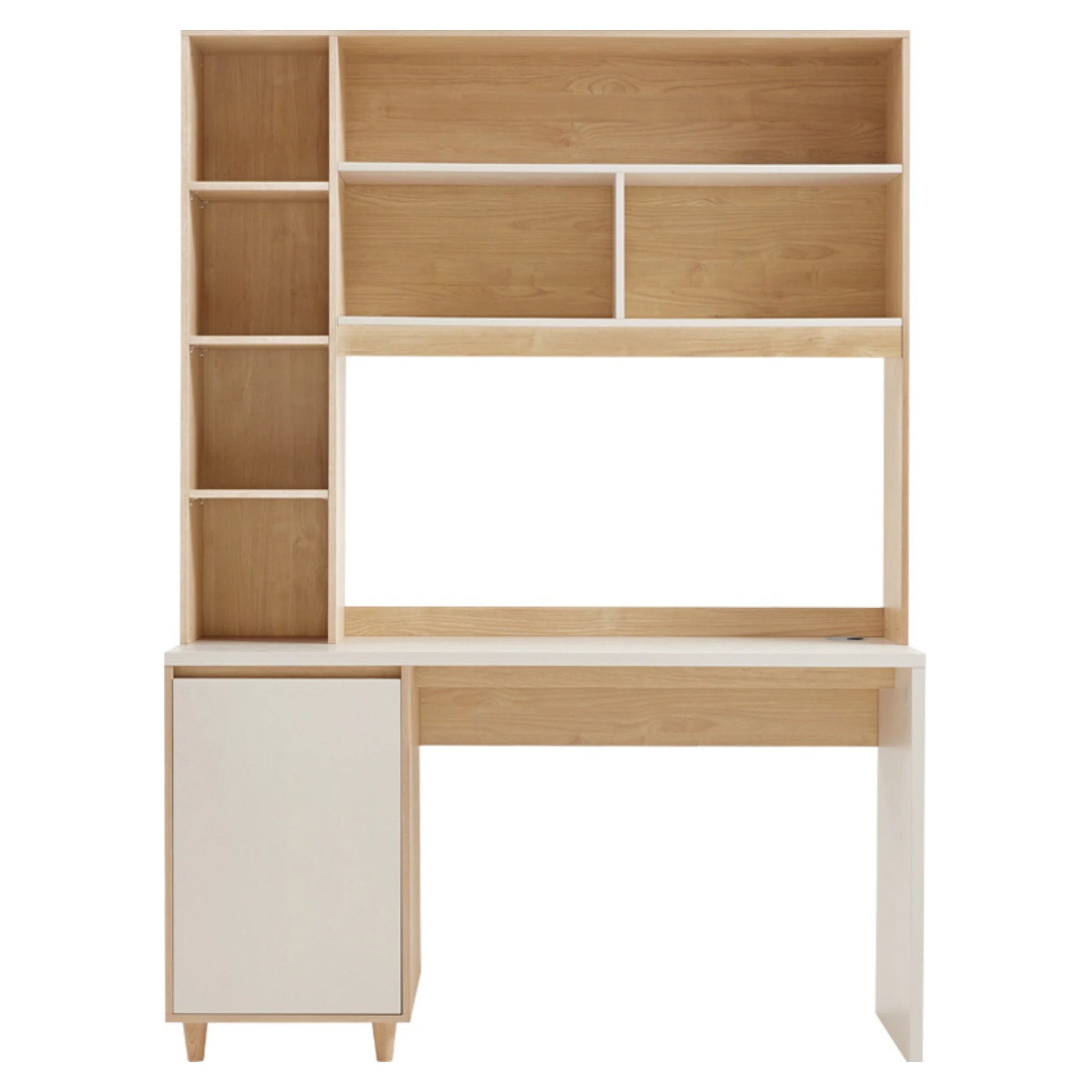 Linspire Noble Desk with Shelves, Natural Wood
