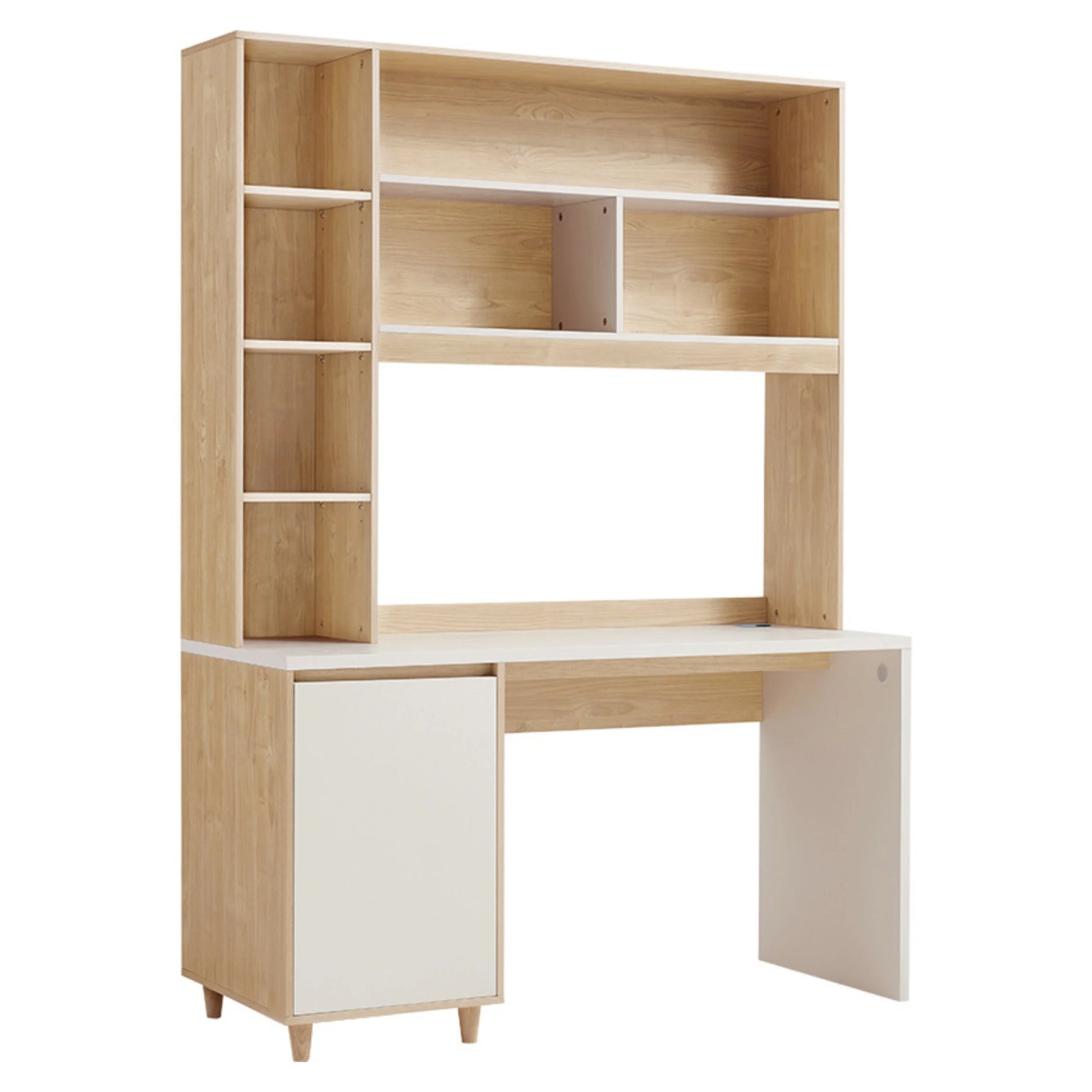 Linspire Noble Desk with Shelves, Natural Wood