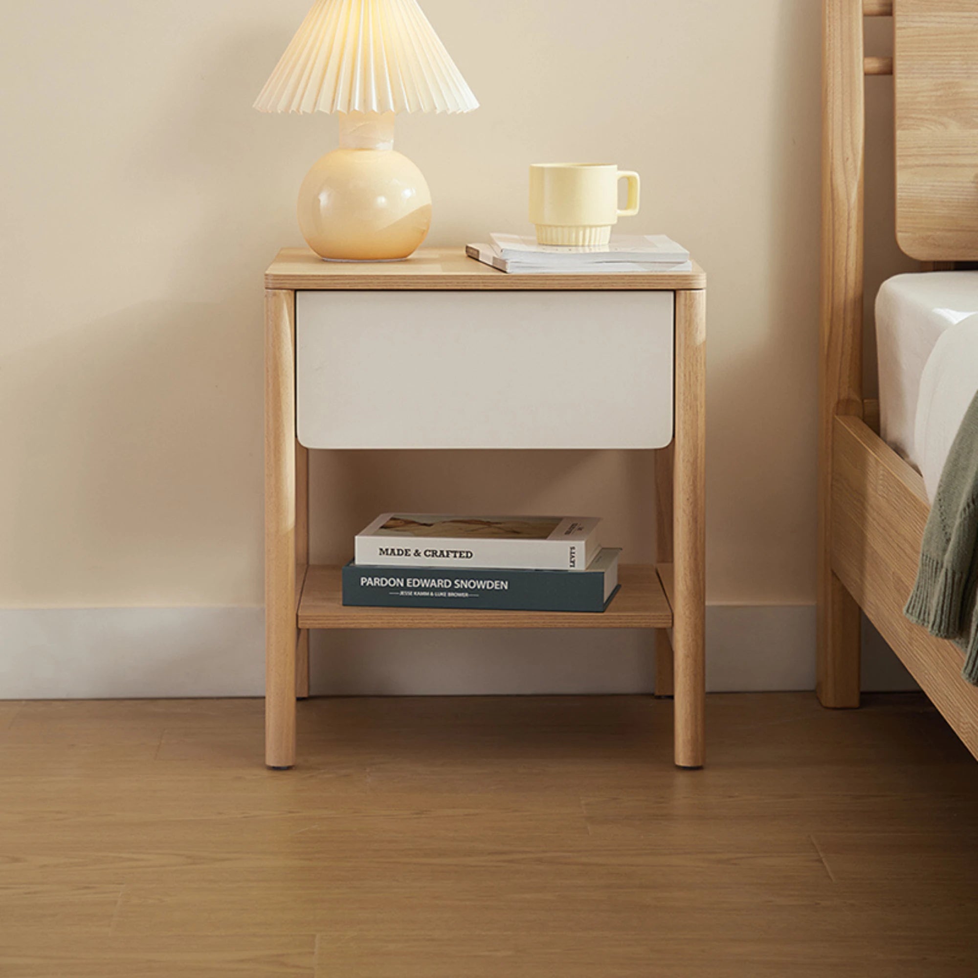 Linspire Evelyn Bedside Table, Natural Wood