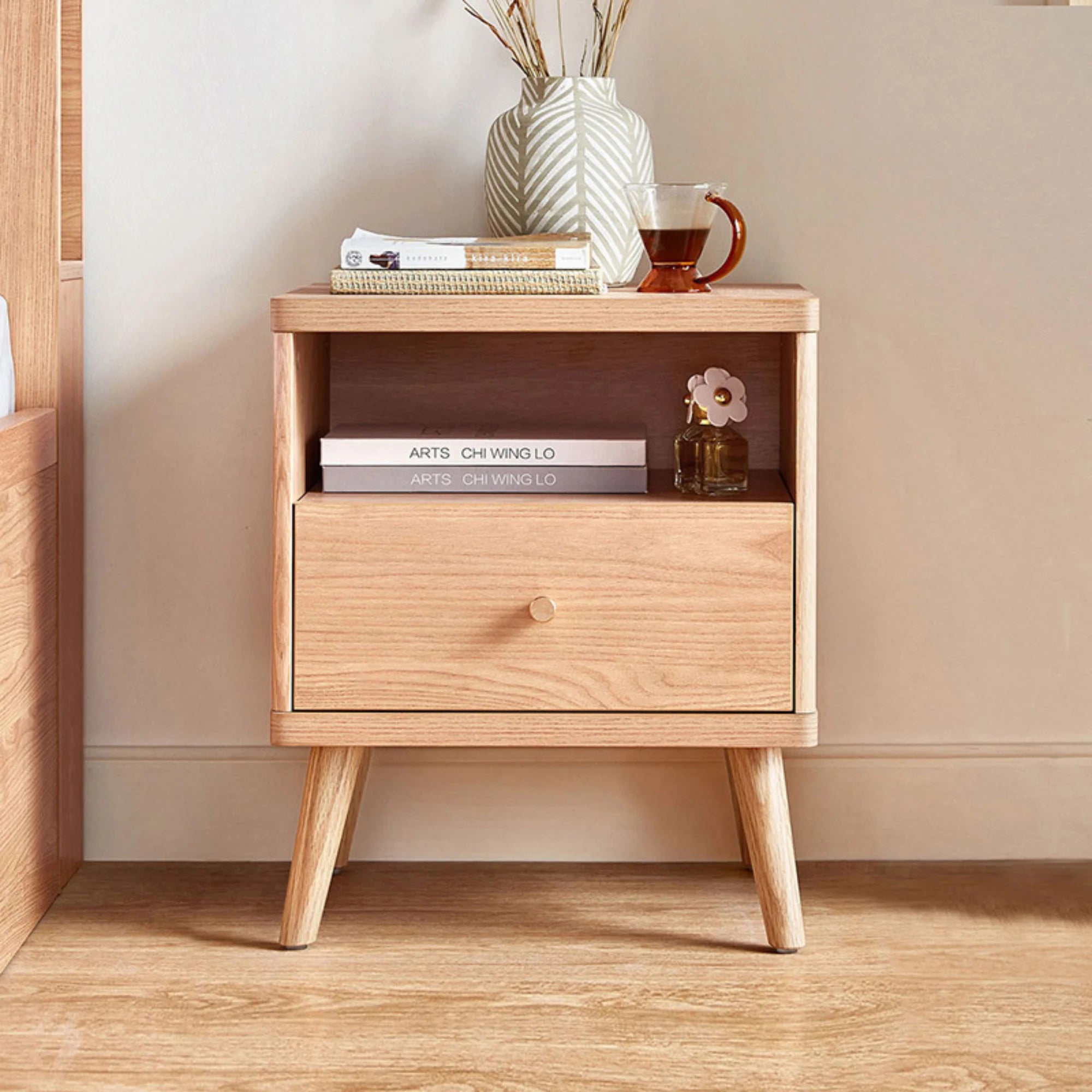 Linspire Aspire Bedside Table, Natural Wood