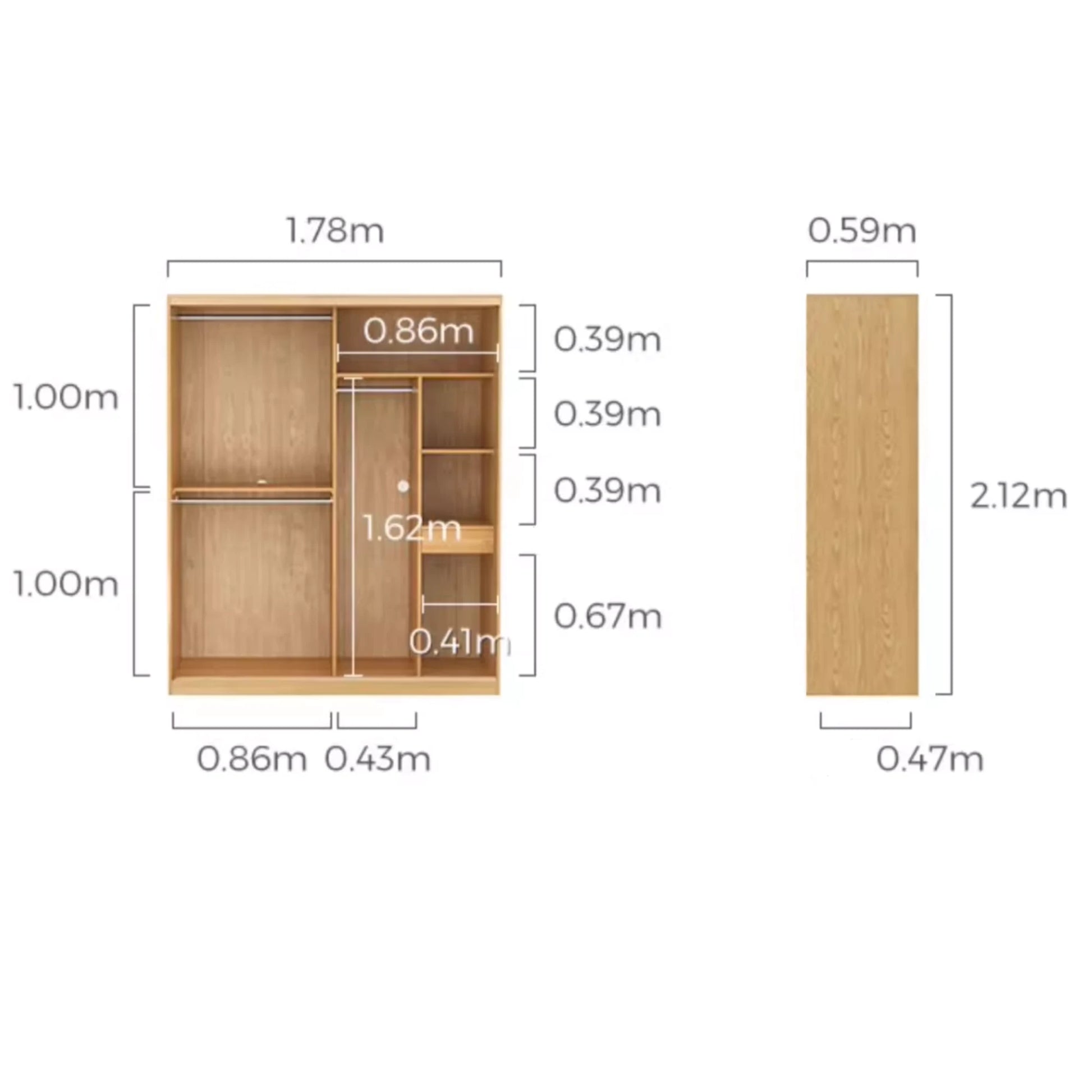 Linspire Grace Sliding Door Wardrobe, 180cm