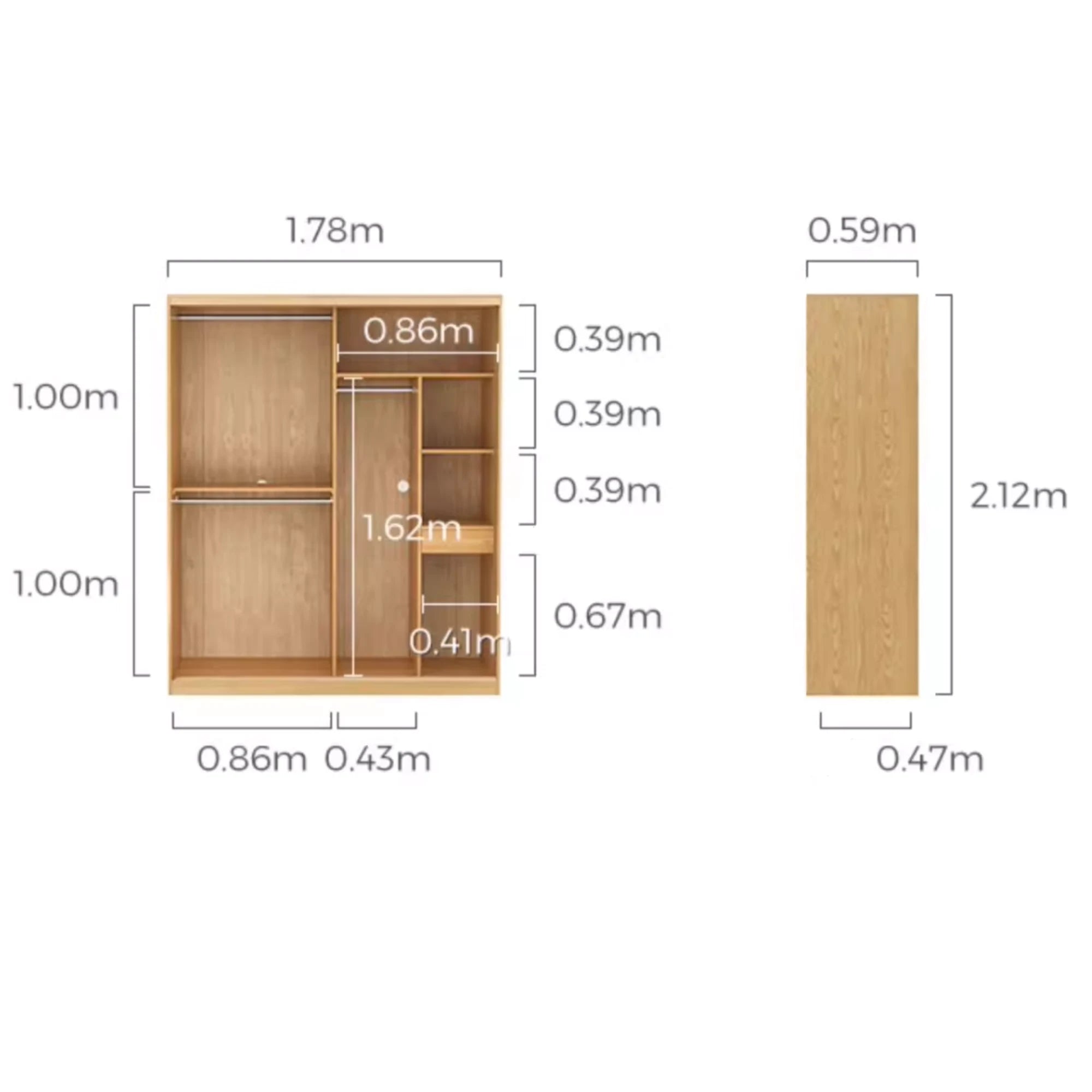 Linspire Grace Sliding Door Wardrobe, 180cm