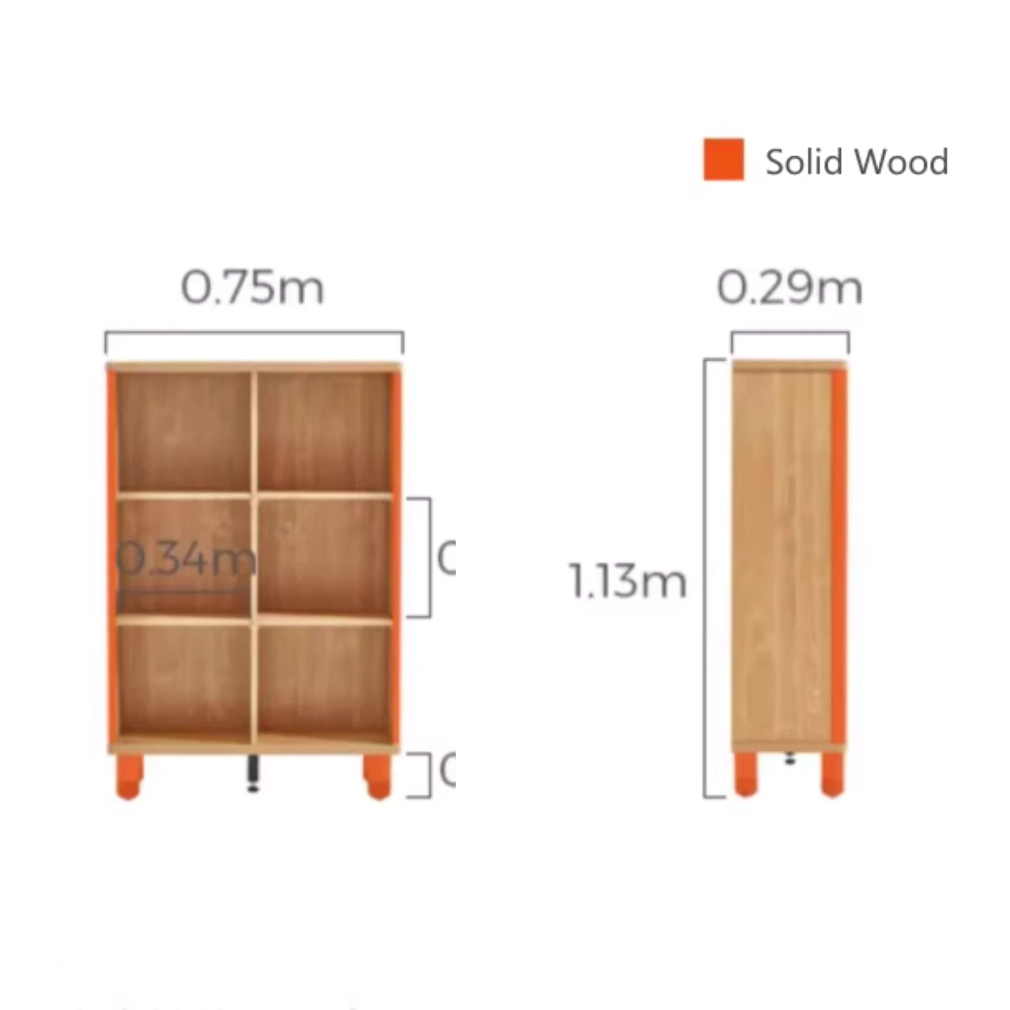 Linspire Horizon Kids 6 Cube Bookshelf, Natural Wood