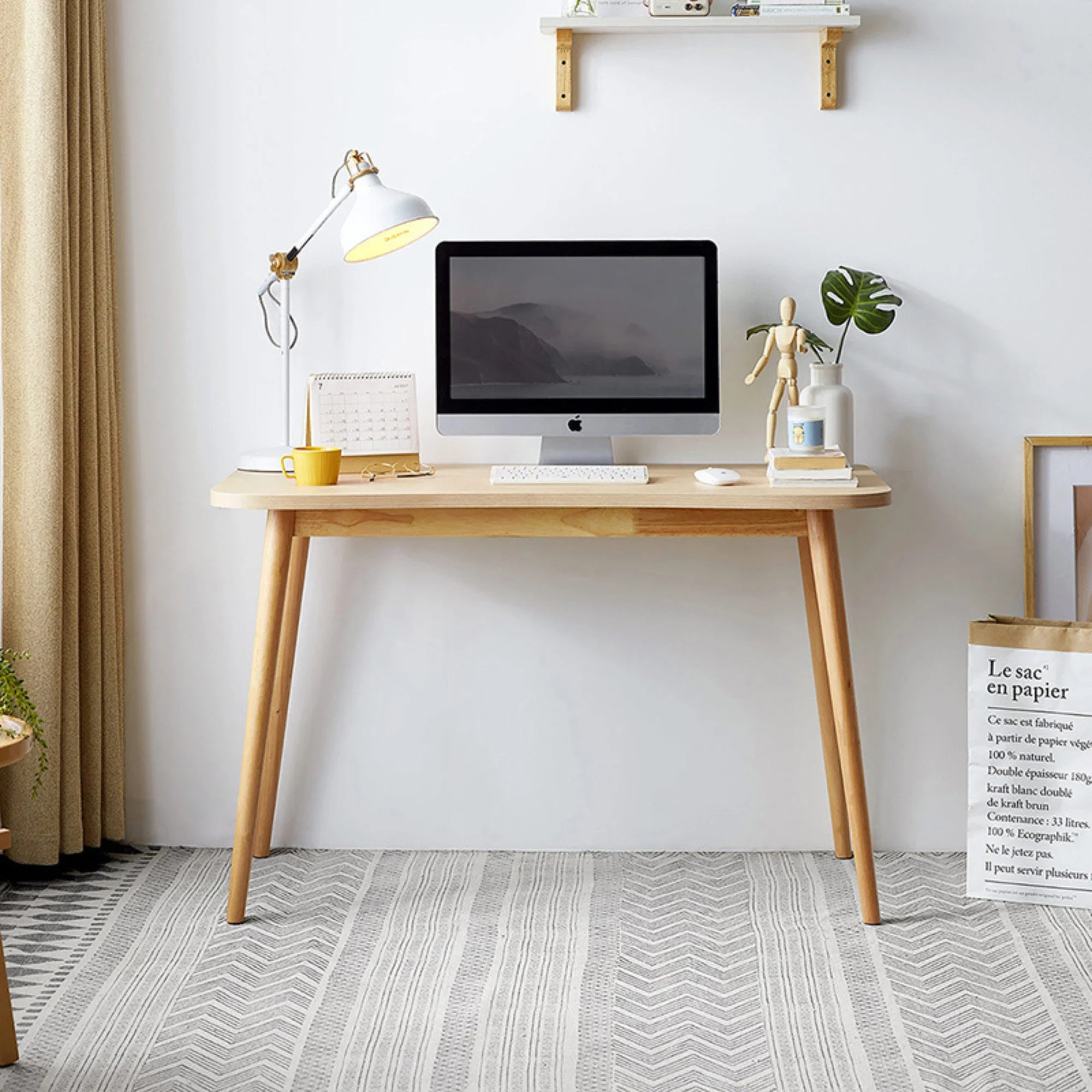 Linspire Oria Computer Desk, 100cm, Natural Wood