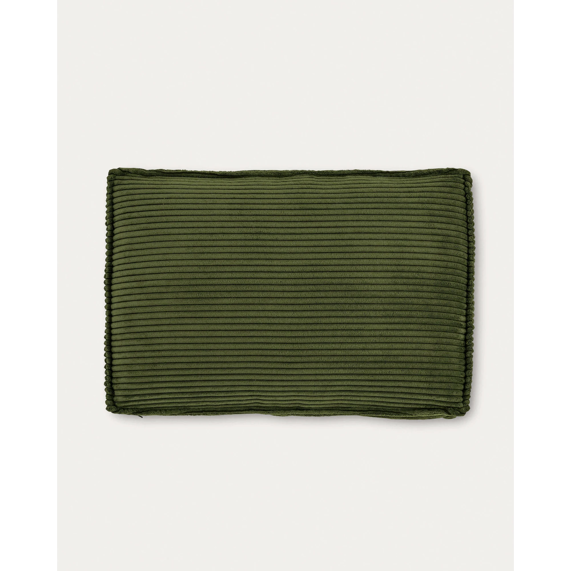 Kave Home Blok Corduroy Rectangle Cushion, Green, 60x40cm
