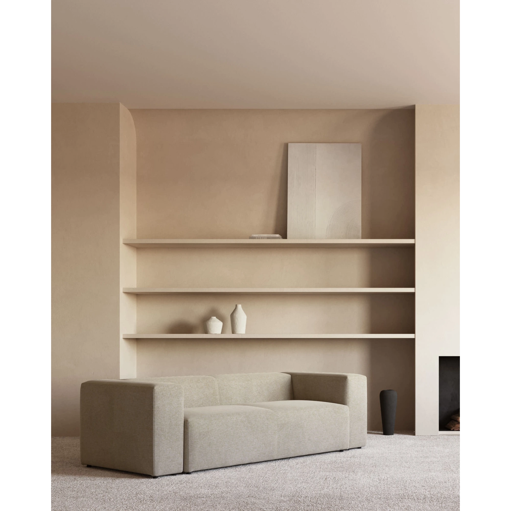 Kave Home Blok 3-Seat Sofa, Beige