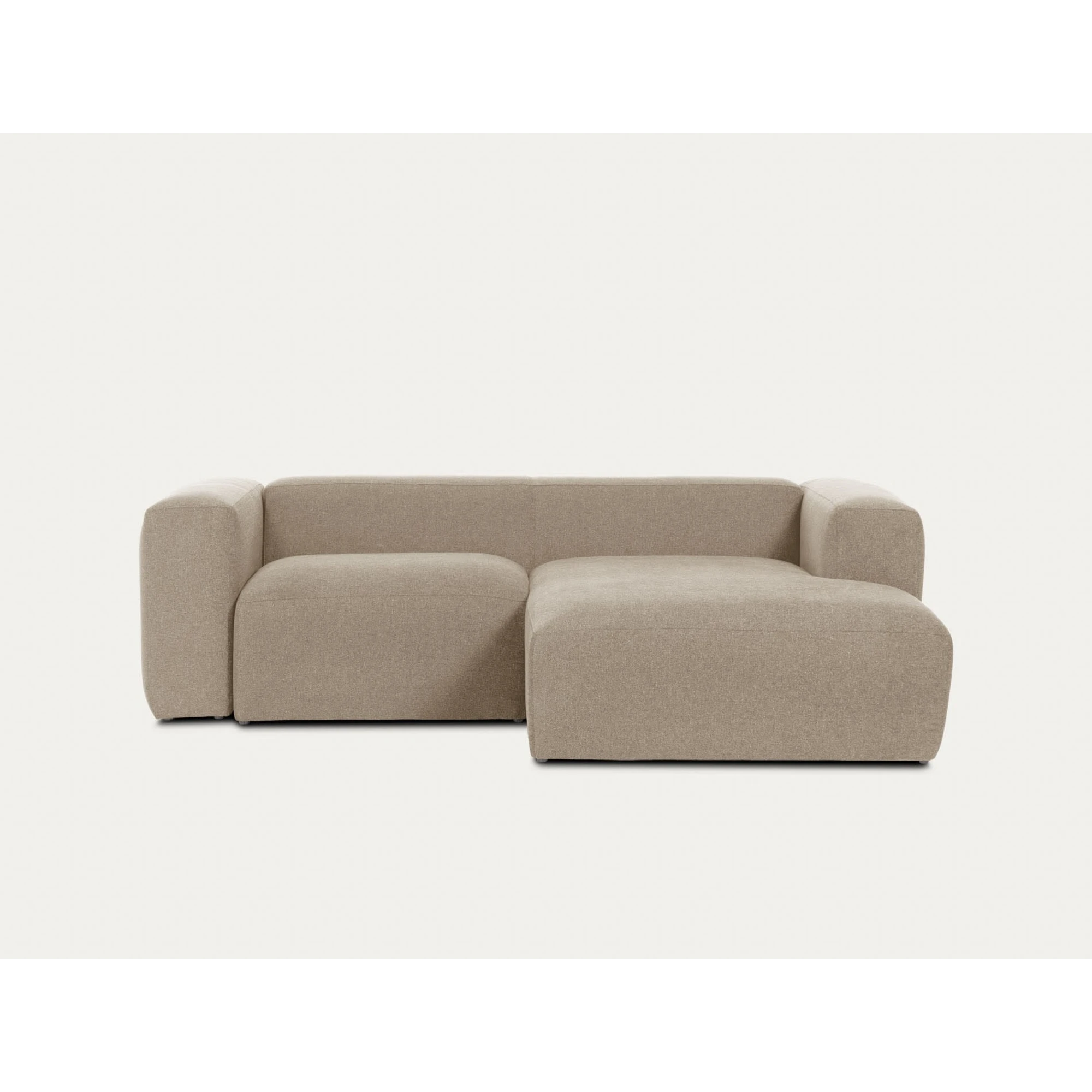 Kave Home Blok 2-Seat Modular Sofa with Left Chaise, Beige
