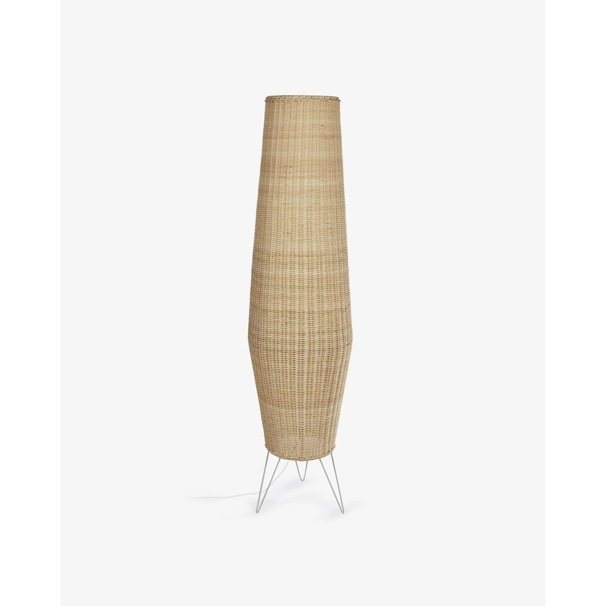 Kave Home Kamaria Rattan Floor Lamp, Tall