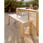 Kave Home Victoire Solid Teak Wood Bench, 215cm