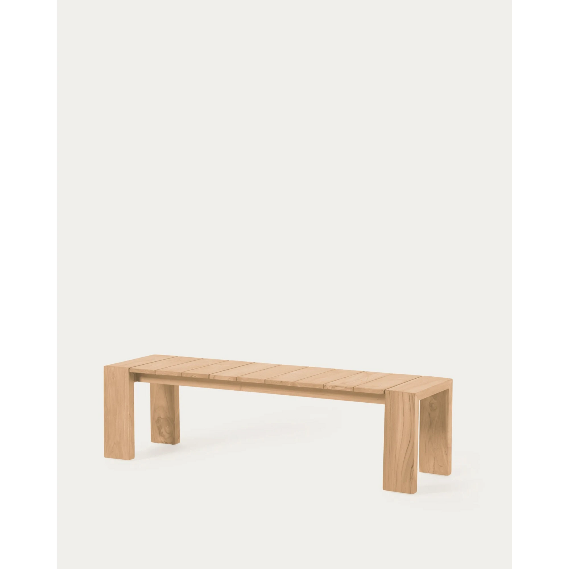 Kave Home Victoire Solid Teak Wood Bench, 215cm