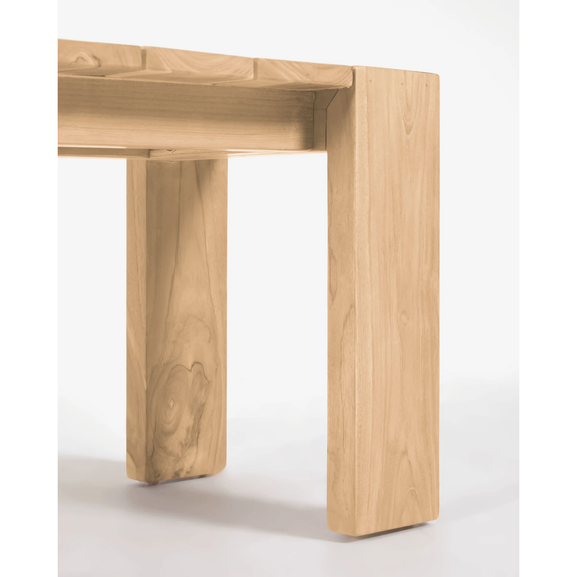 Kave Home Victoire Solid Teak Wood Bench, 215cm