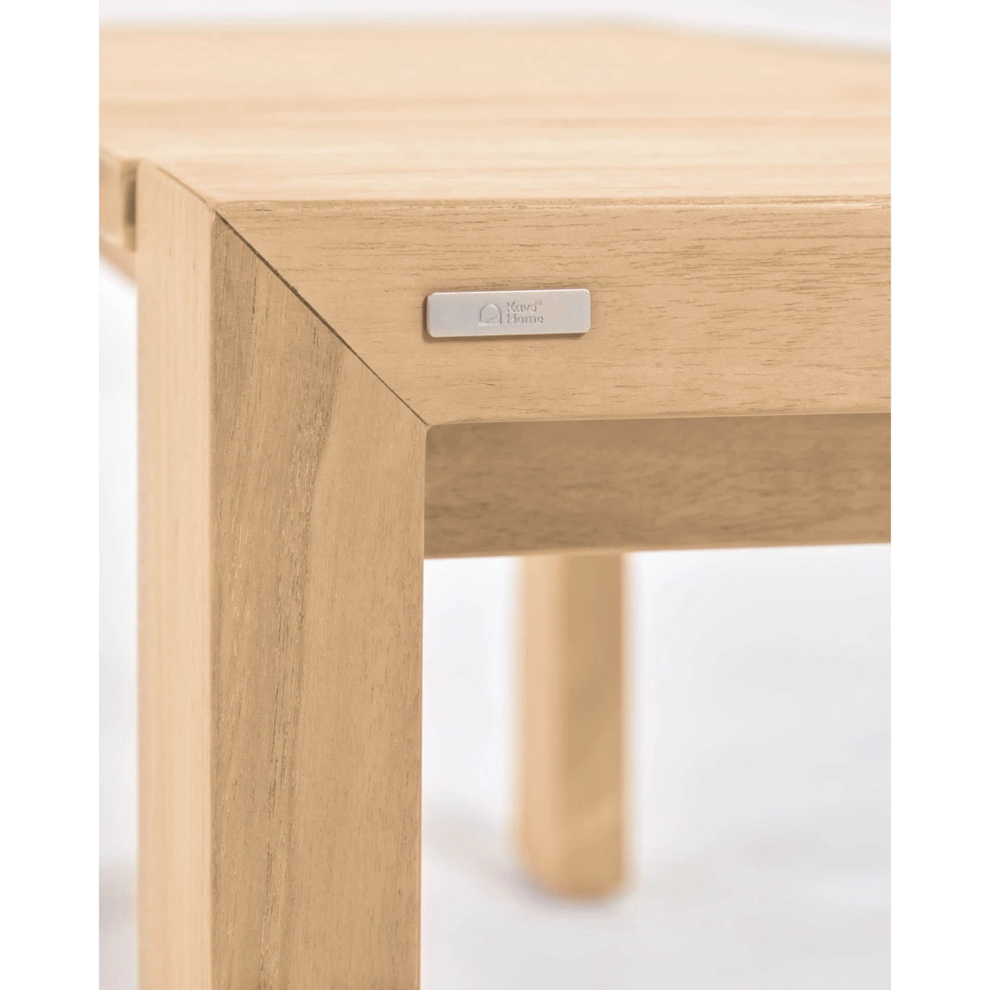 Kave Home Victoire Solid Teak Wood Bench, 215cm