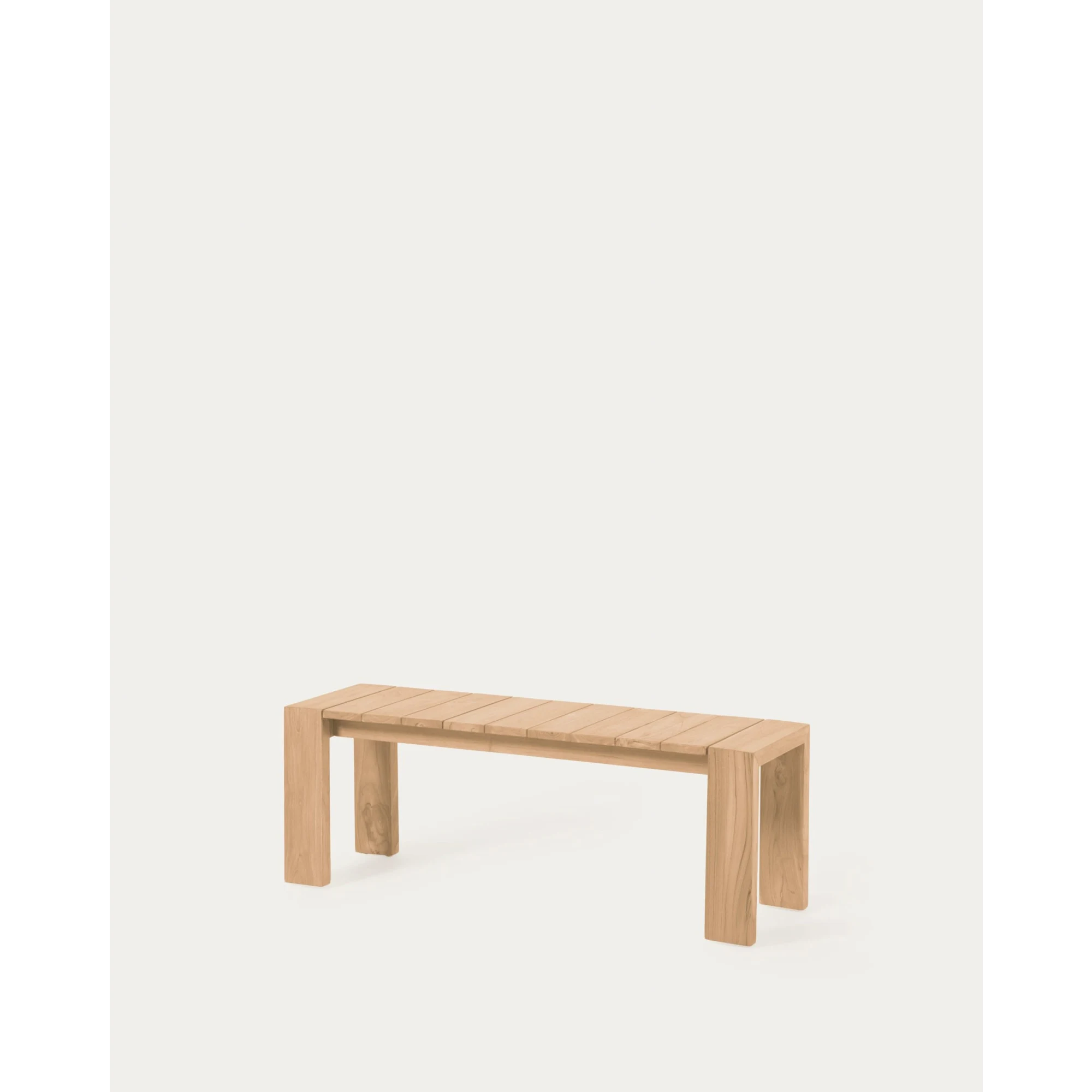 Kave Home Victoire Solid Teak Wood Bench, 135cm