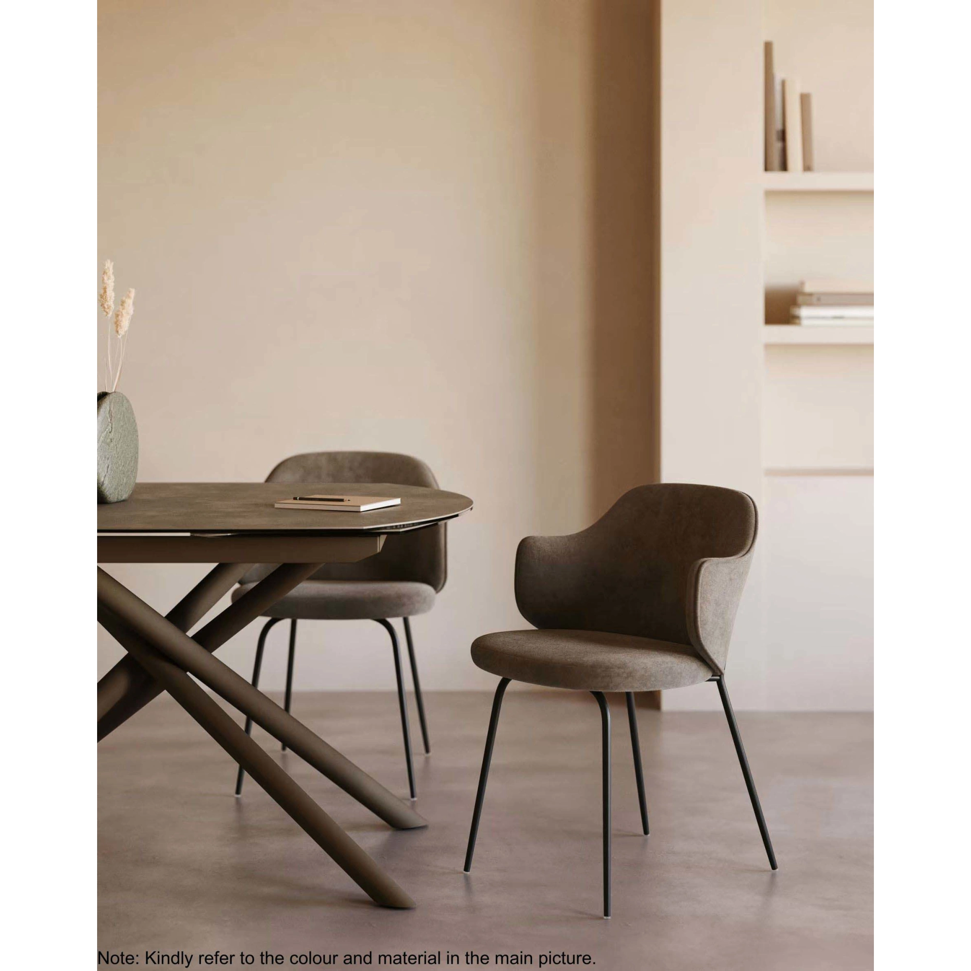 Kave Home Yunia Corduroy Dining Chair, Green