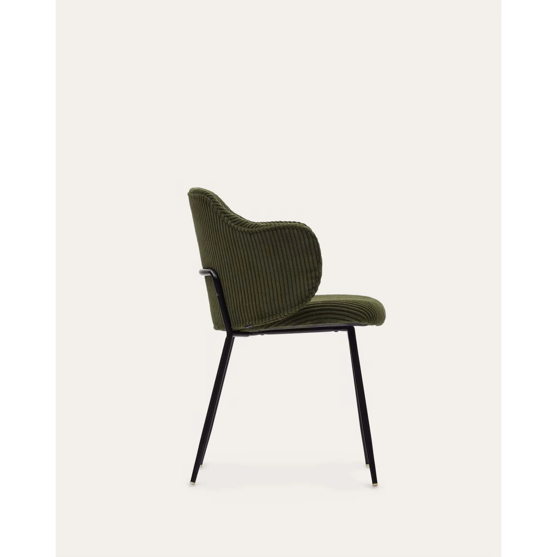 Kave Home Yunia Corduroy Dining Chair, Green