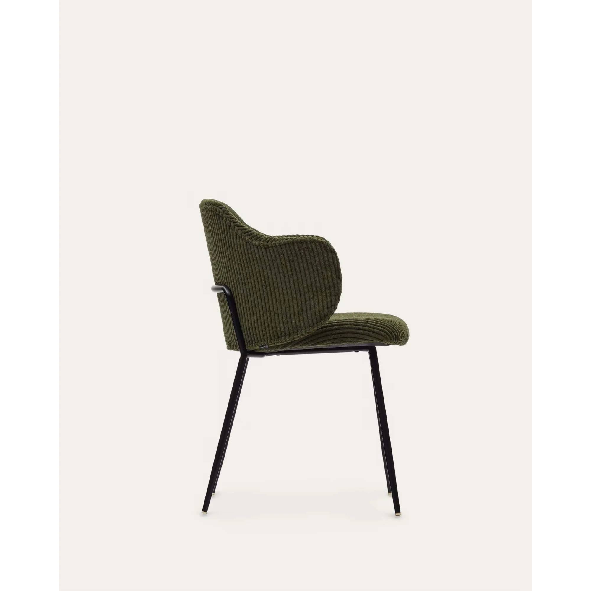 Kave Home Yunia Corduroy Dining Chair, Green
