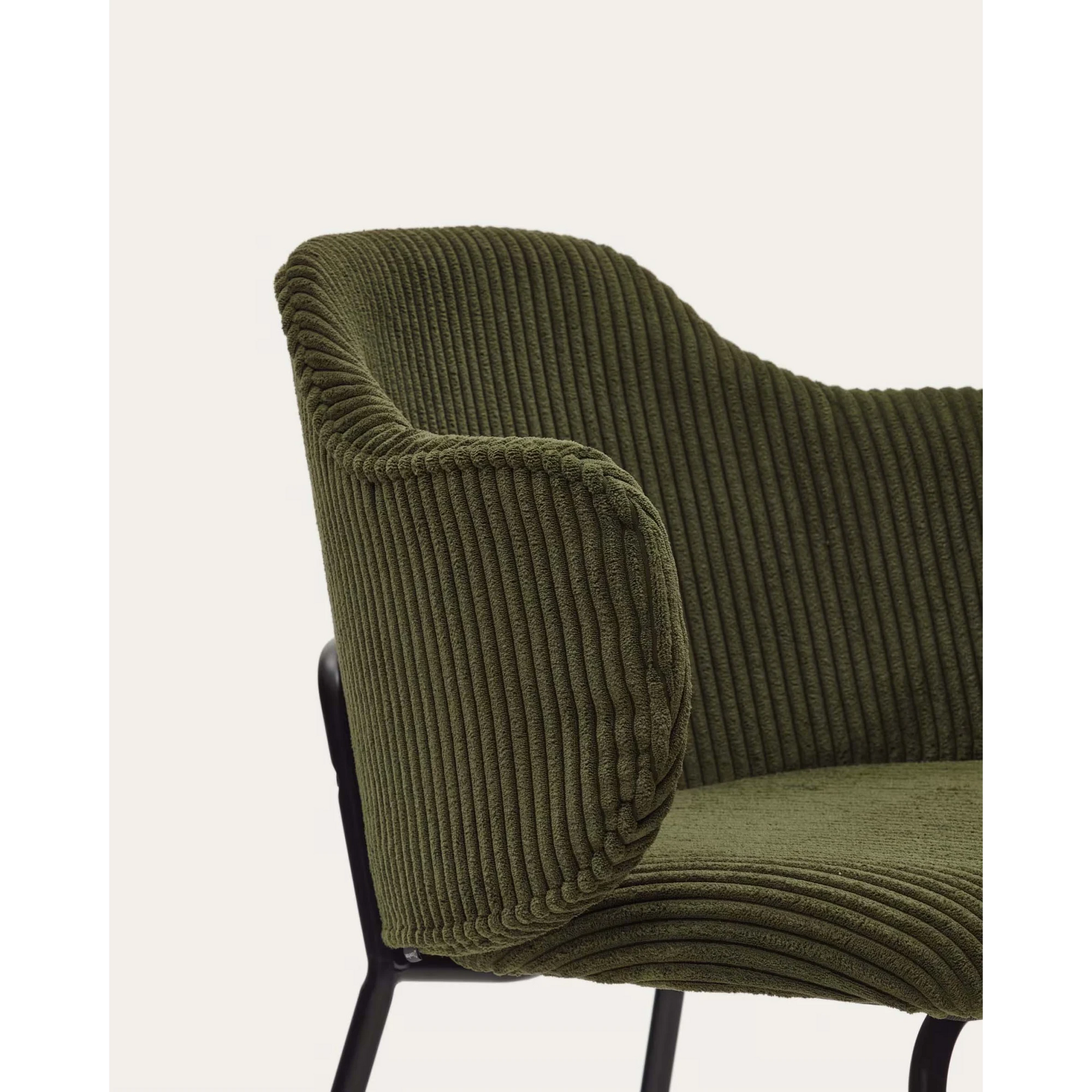 Kave Home Yunia Corduroy Dining Chair, Green