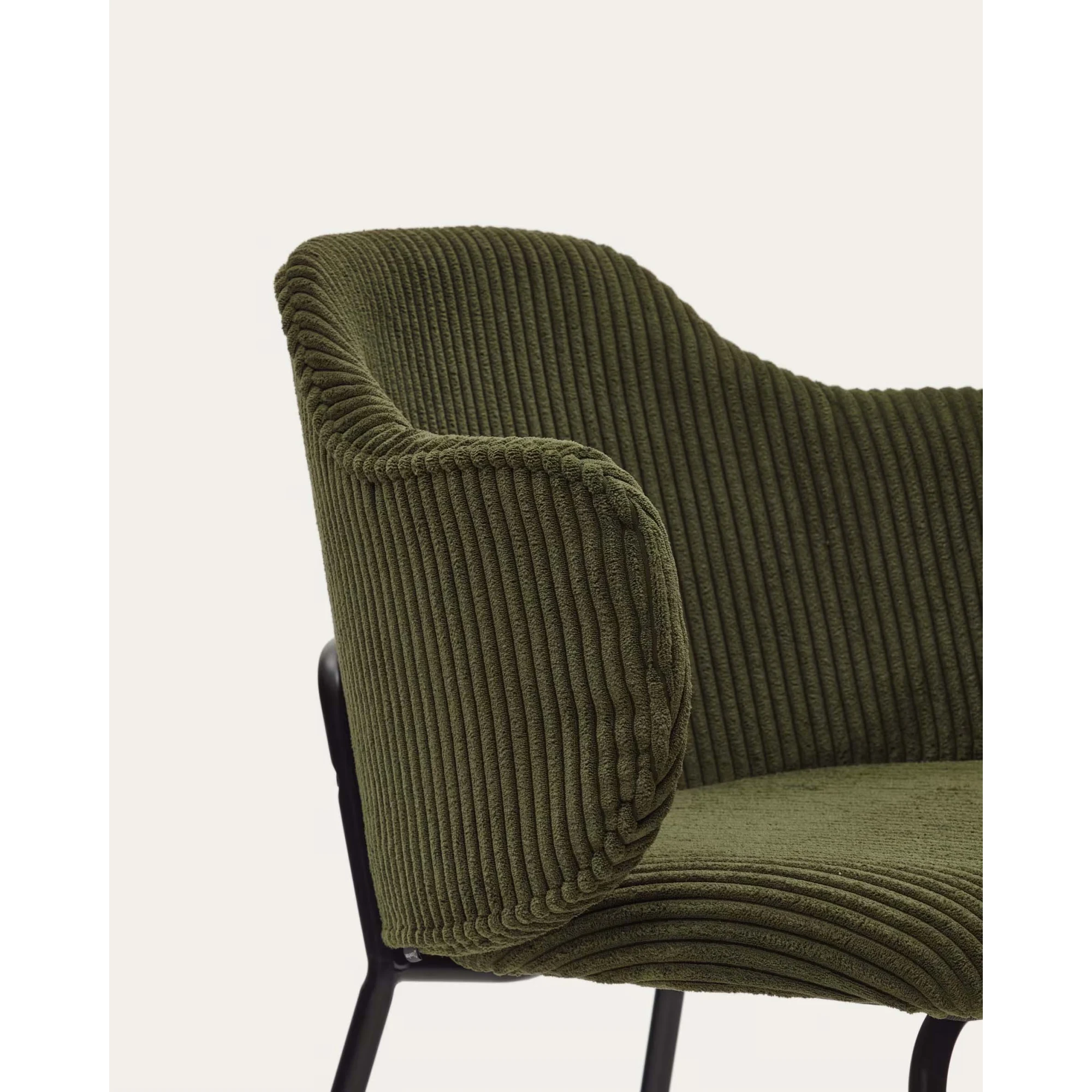 Kave Home Yunia Corduroy Dining Chair, Green