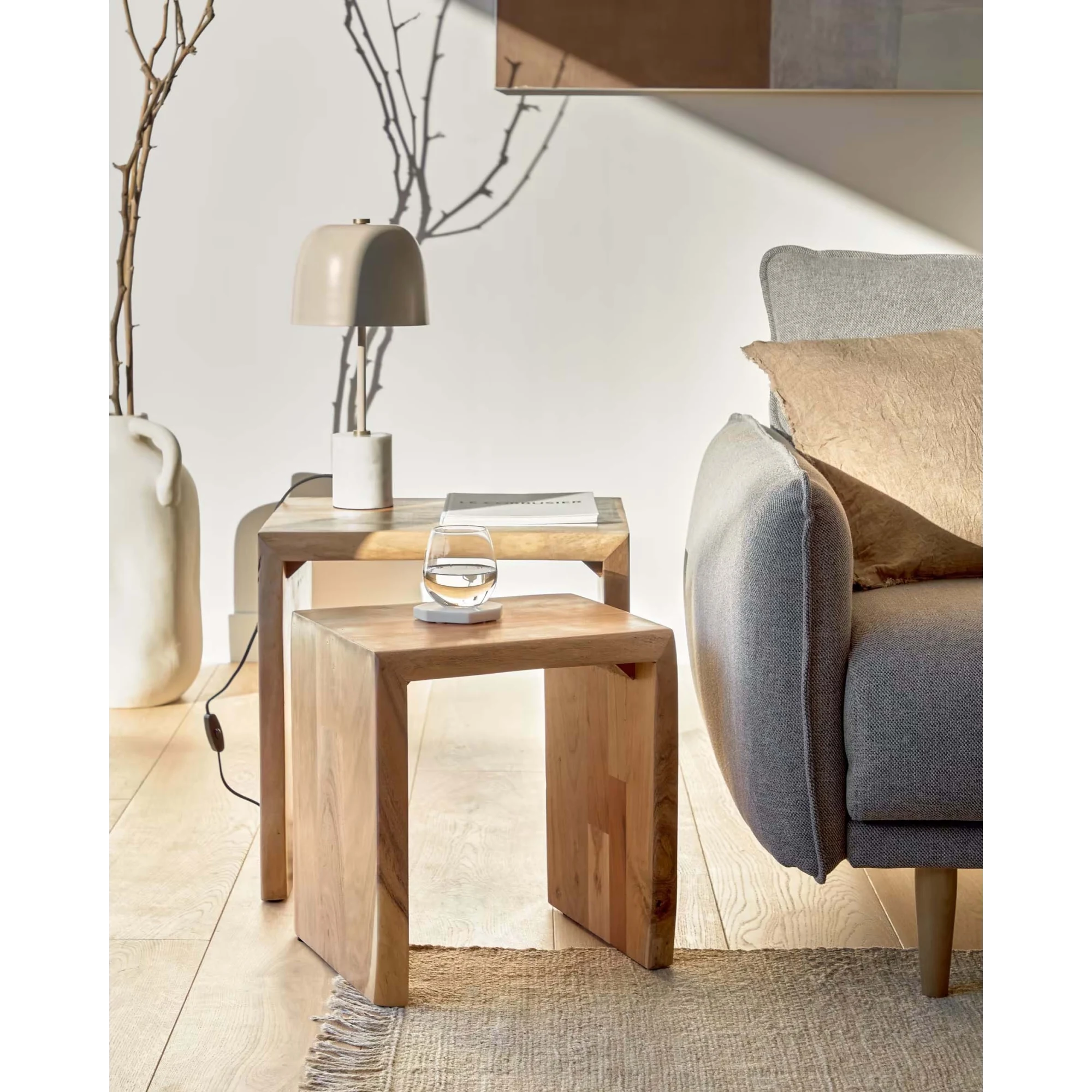 Kave Home Zuleika Solidwood Side Table, Set of 2