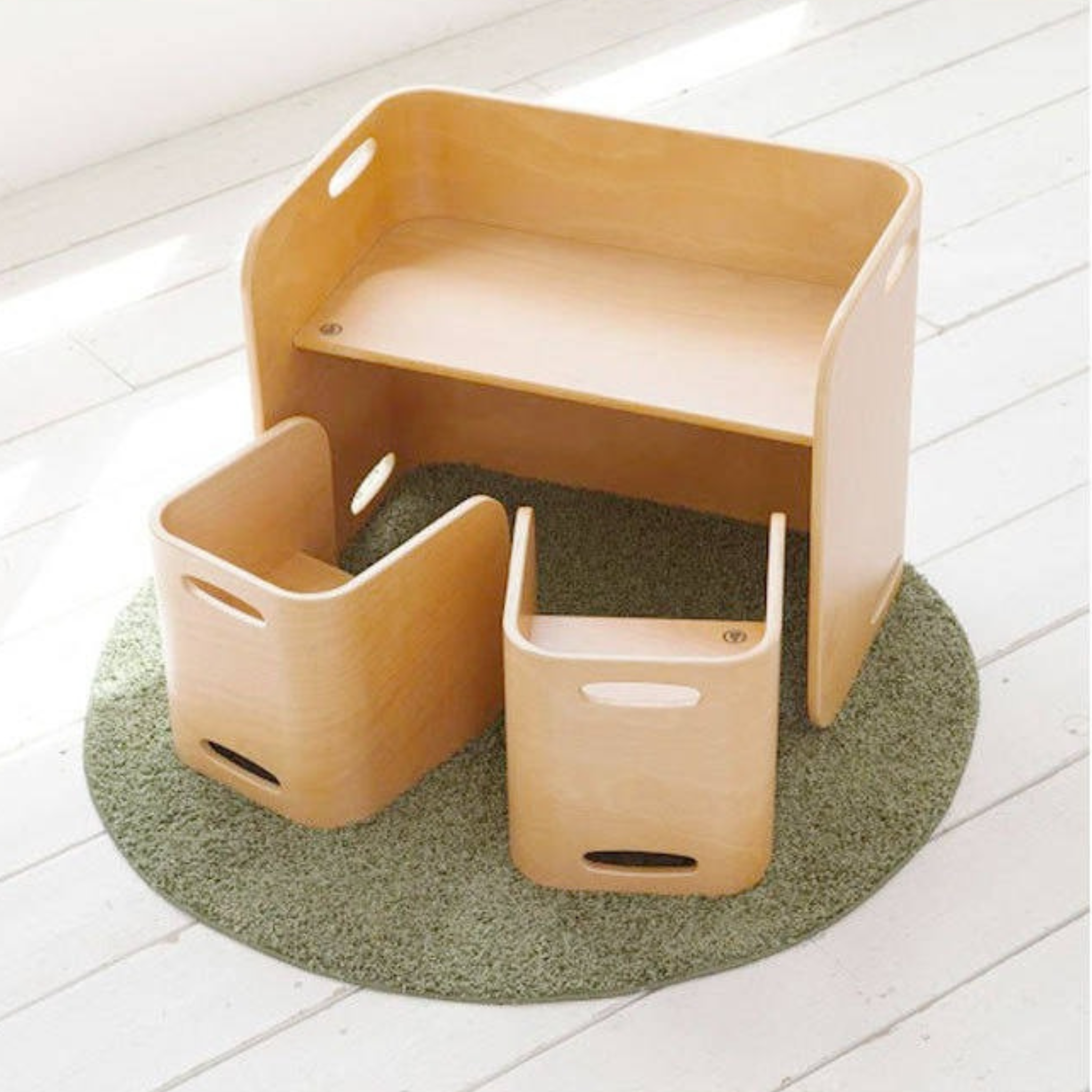 Alpaka Joy Kids Table with 2 Stools Plywood Birch – Urban Sales
