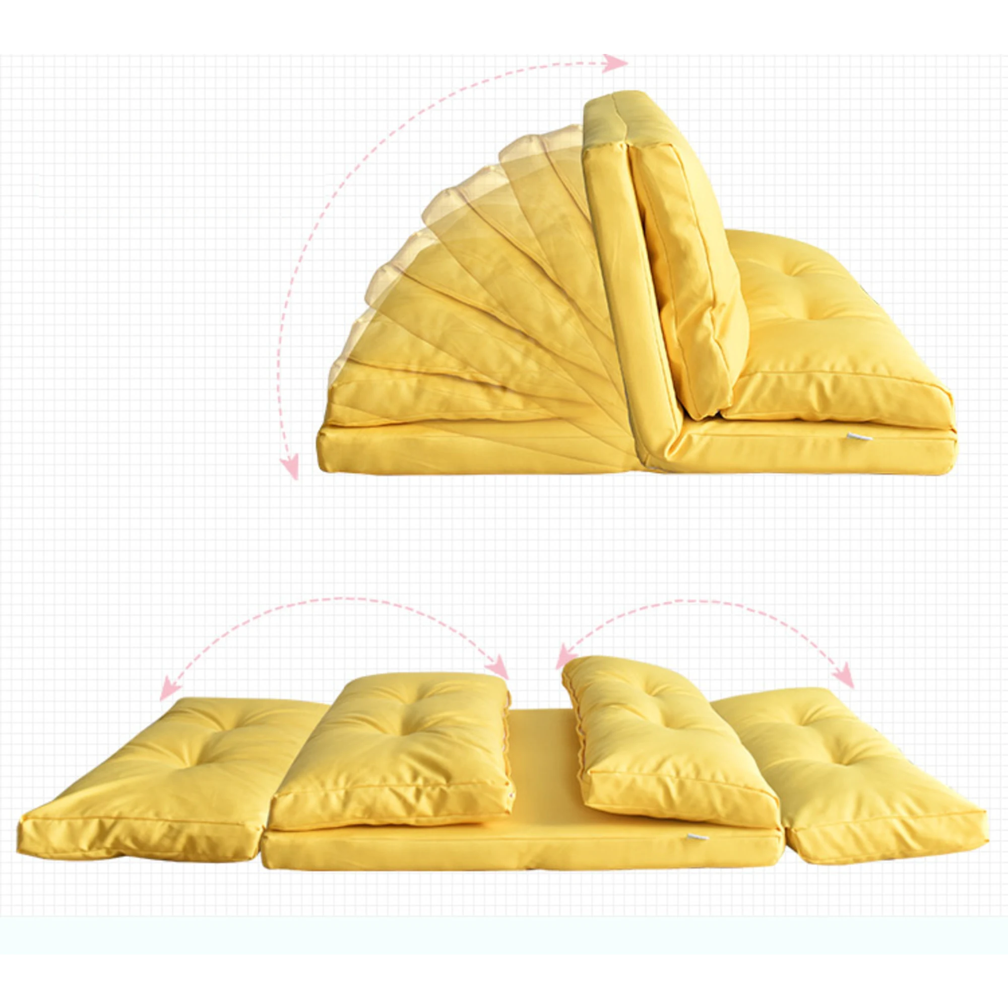 Urbana Japanese Futon Lounge 1-Seater Sofa Bed, 120cm, Yellow