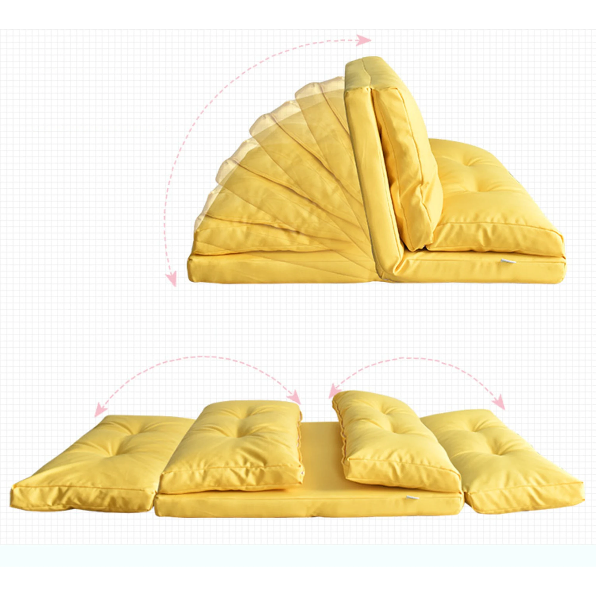 Urbana Japanese Futon Lounge 2-Seater Sofa Bed, Yellow, 150cm
