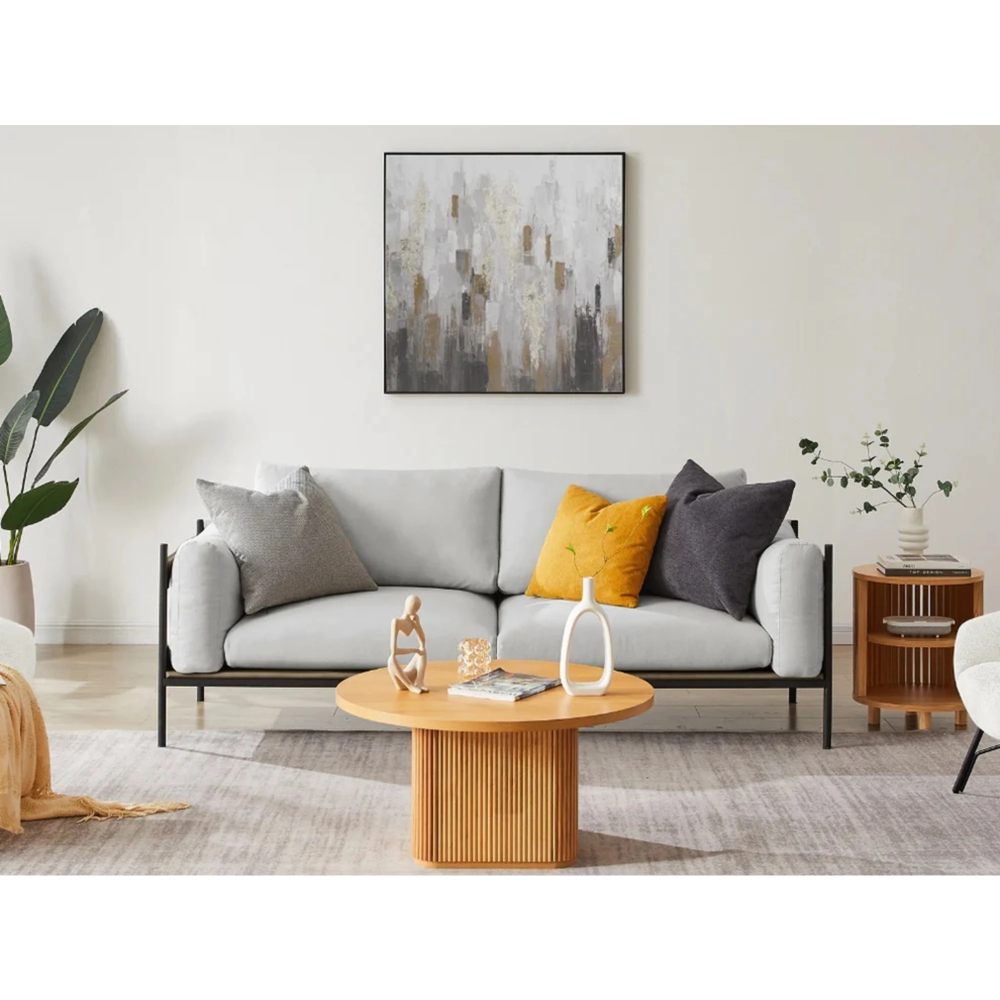 Lifely Nash 3 Seater Sofa, 79Wx208Lx81.5Hcm, Grey