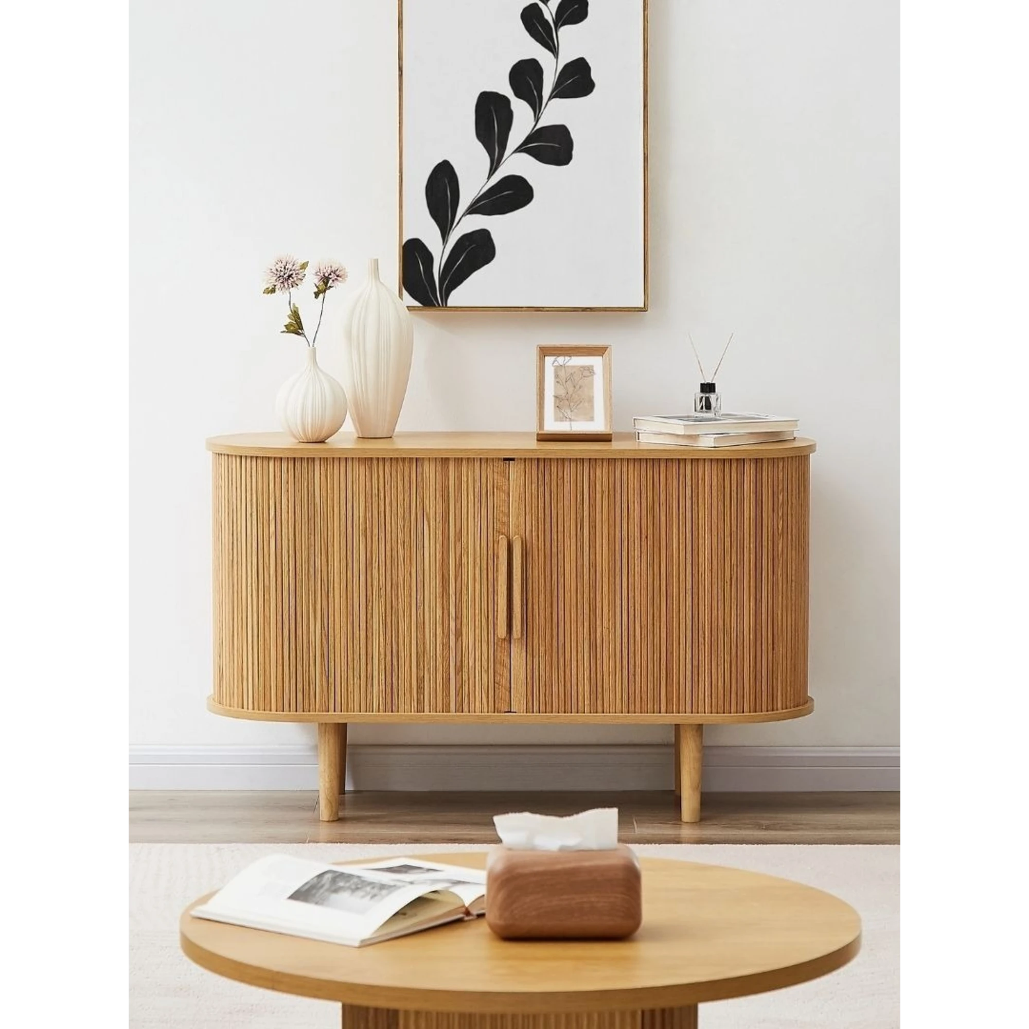 Lifely Tate Tambor Door Sideboard, Natural Wood