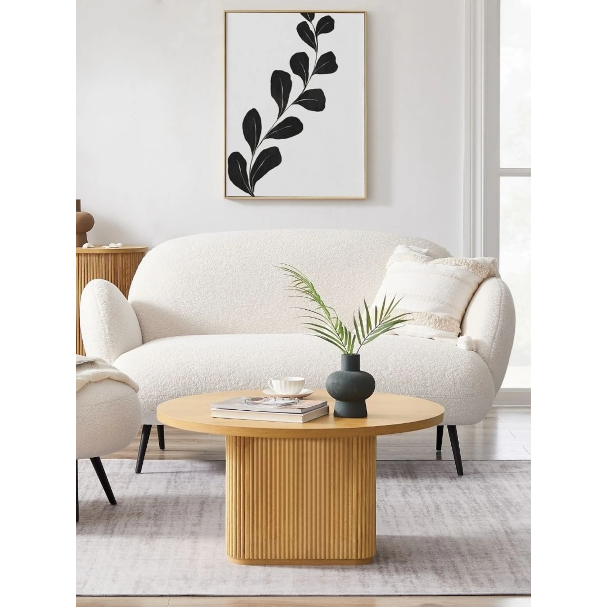 Lifely Tate Ripple Coffee Table, Natural Wood