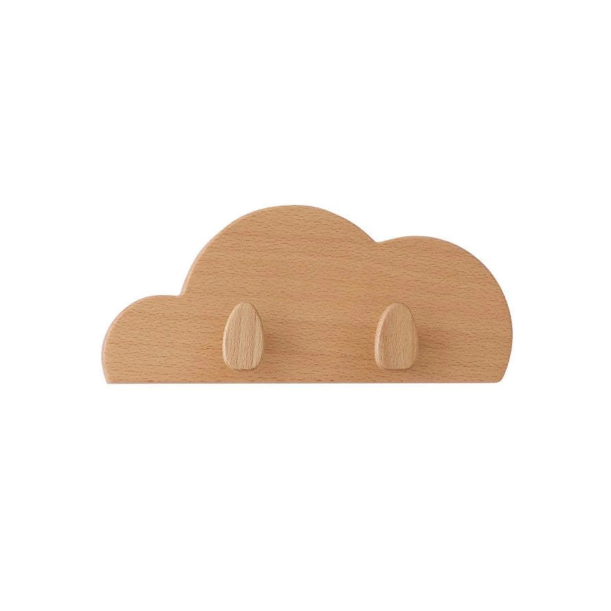 Solidwood Ayla Cloud Wall Hooks 22x48CM, Natural Wood