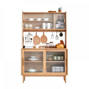 Solidwood Bailey Sideboard, 110x40x169CM, Natural Wood