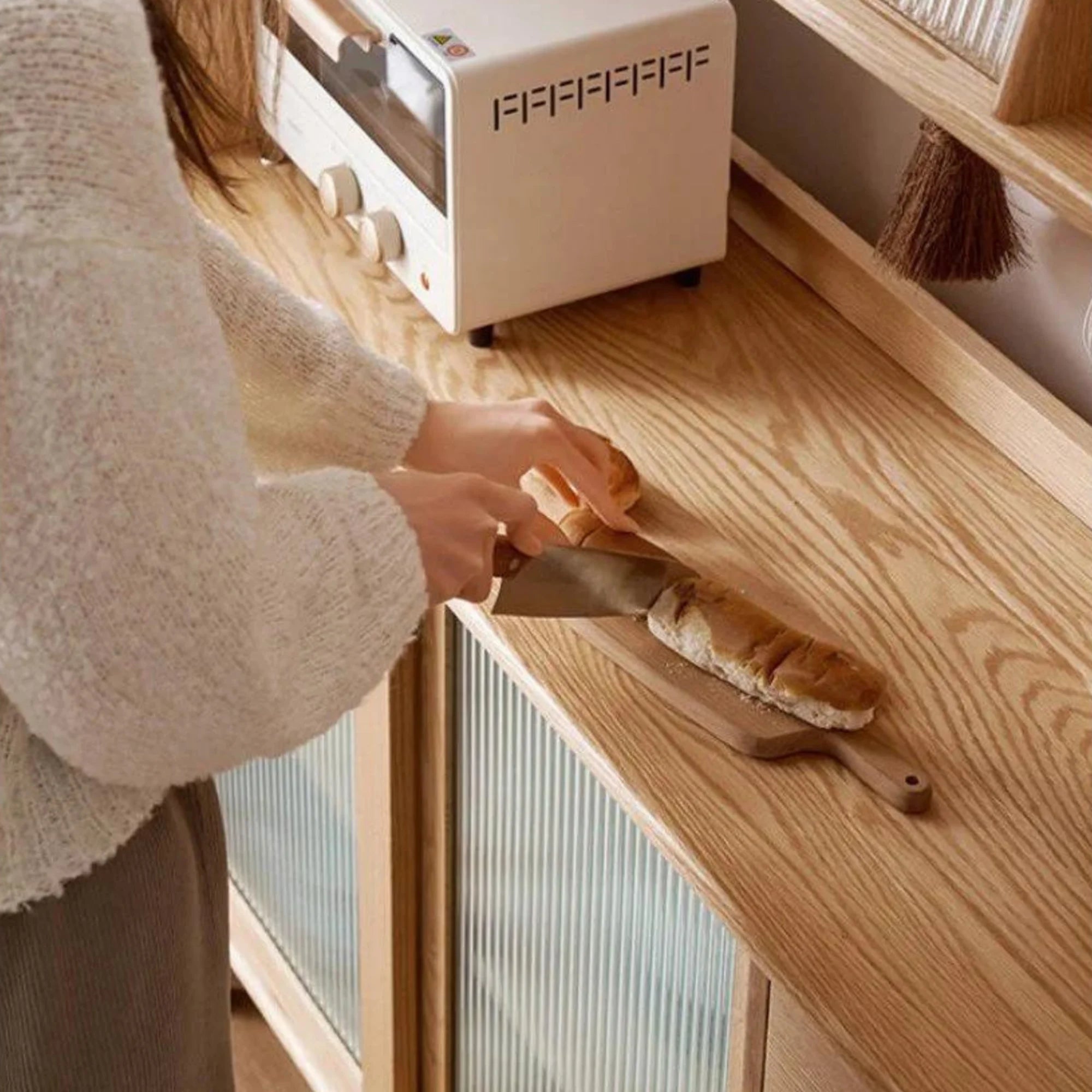 Solidwood Bailey Sideboard, 110x40x81CM, Natural Wood