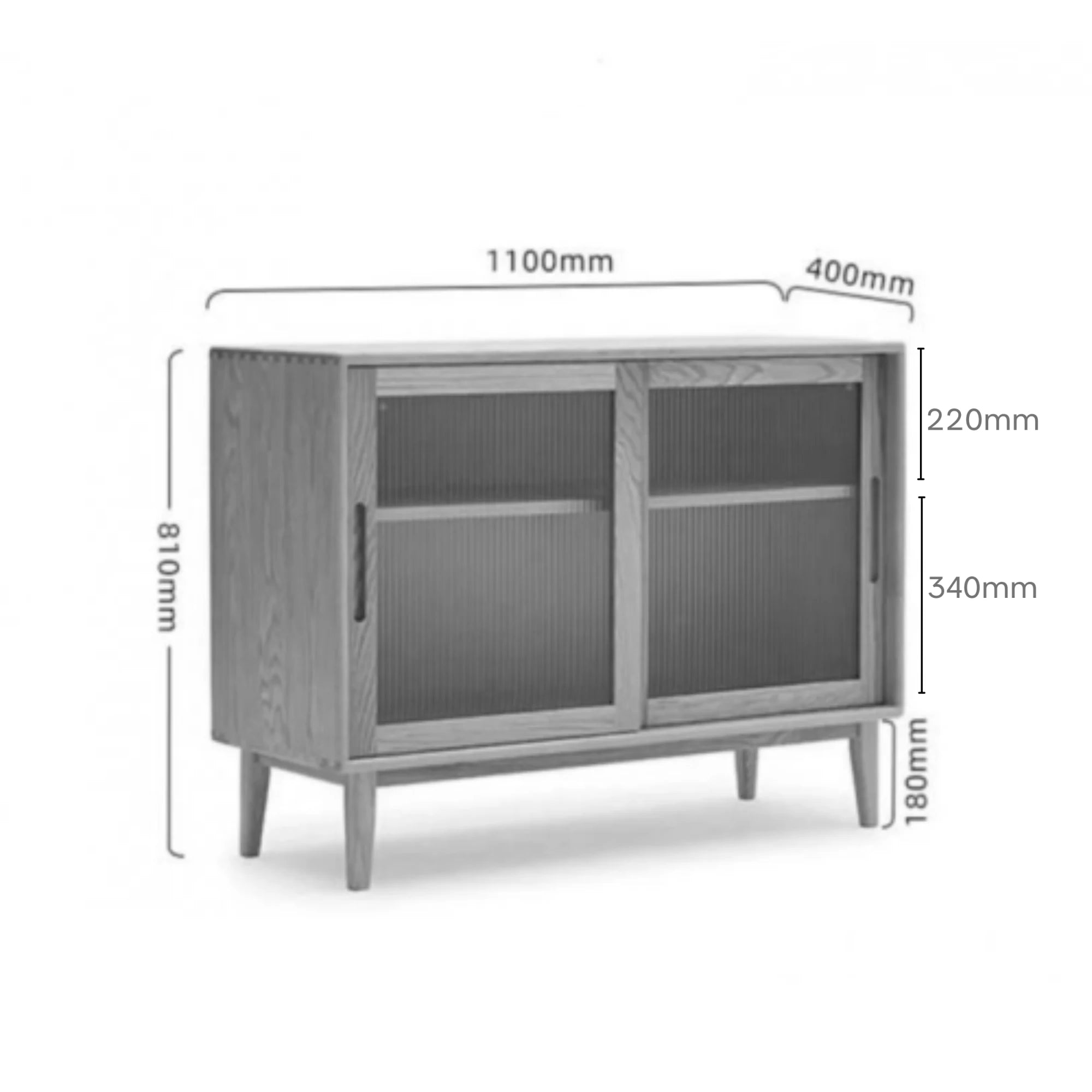Solidwood Bailey Sideboard, 110x40x81CM, Natural Wood