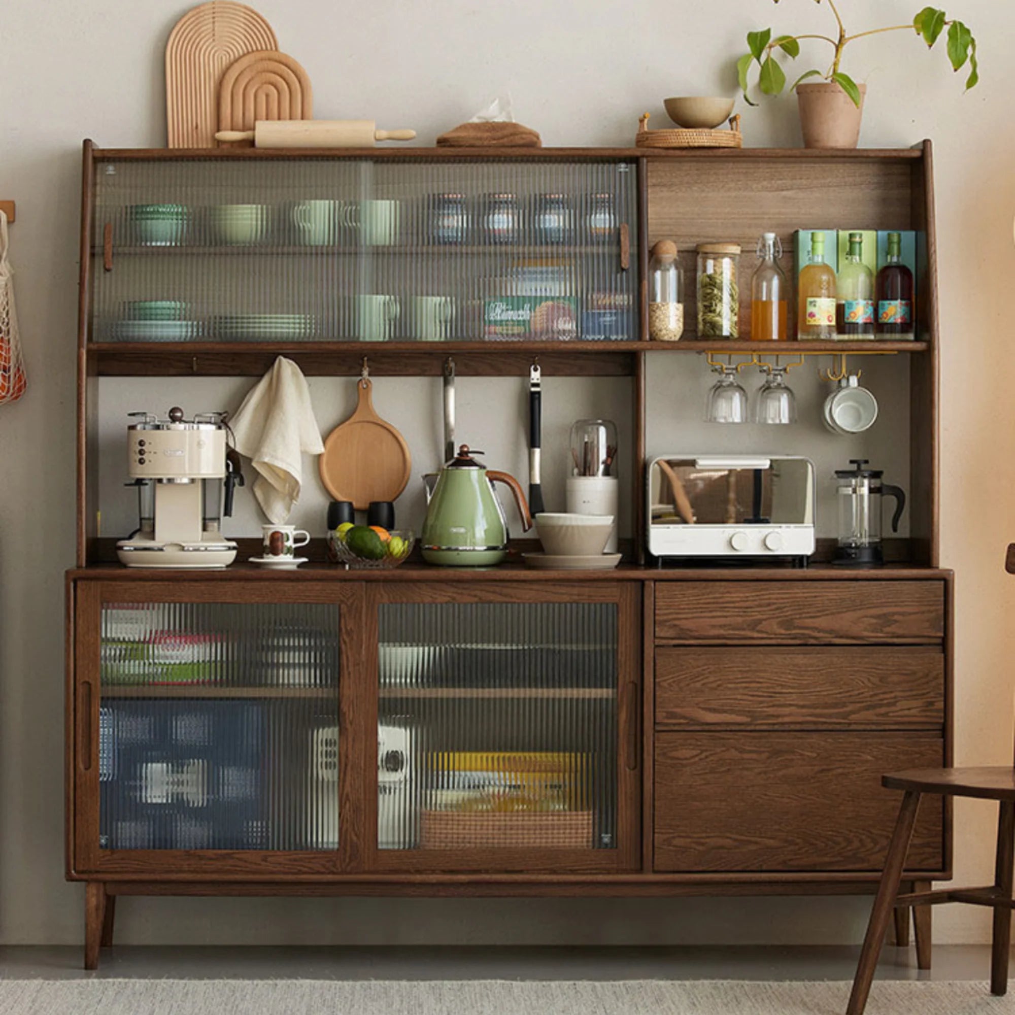 Solidwood Bailey Sideboard, 125x40x169CM, Dark Wood
