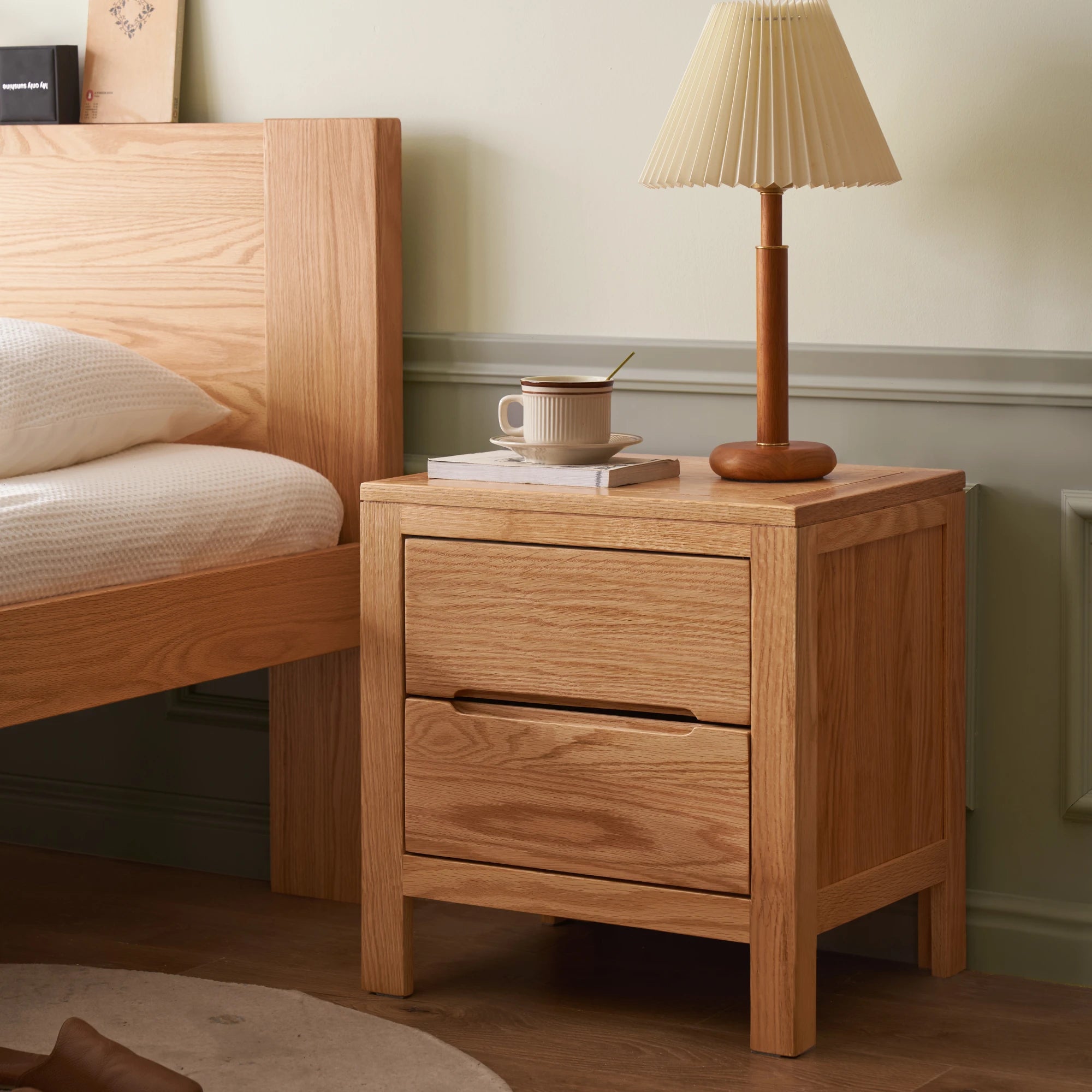 Solidwood Edinburgh Bedside Table, 47x37x50cm, Natural Wood